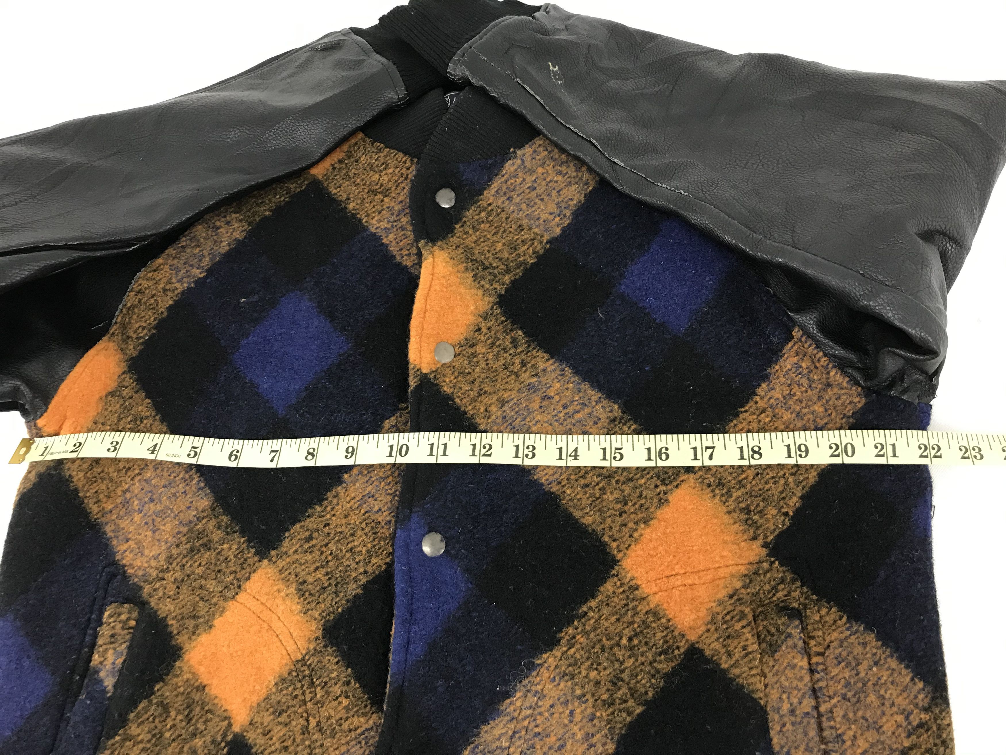 Japanese Brand Vintage SSJ & Sons Varsity PVC Varsity Fleece Wool Jacket Size US L / EU 52-54 / 3 - 7 Thumbnail
