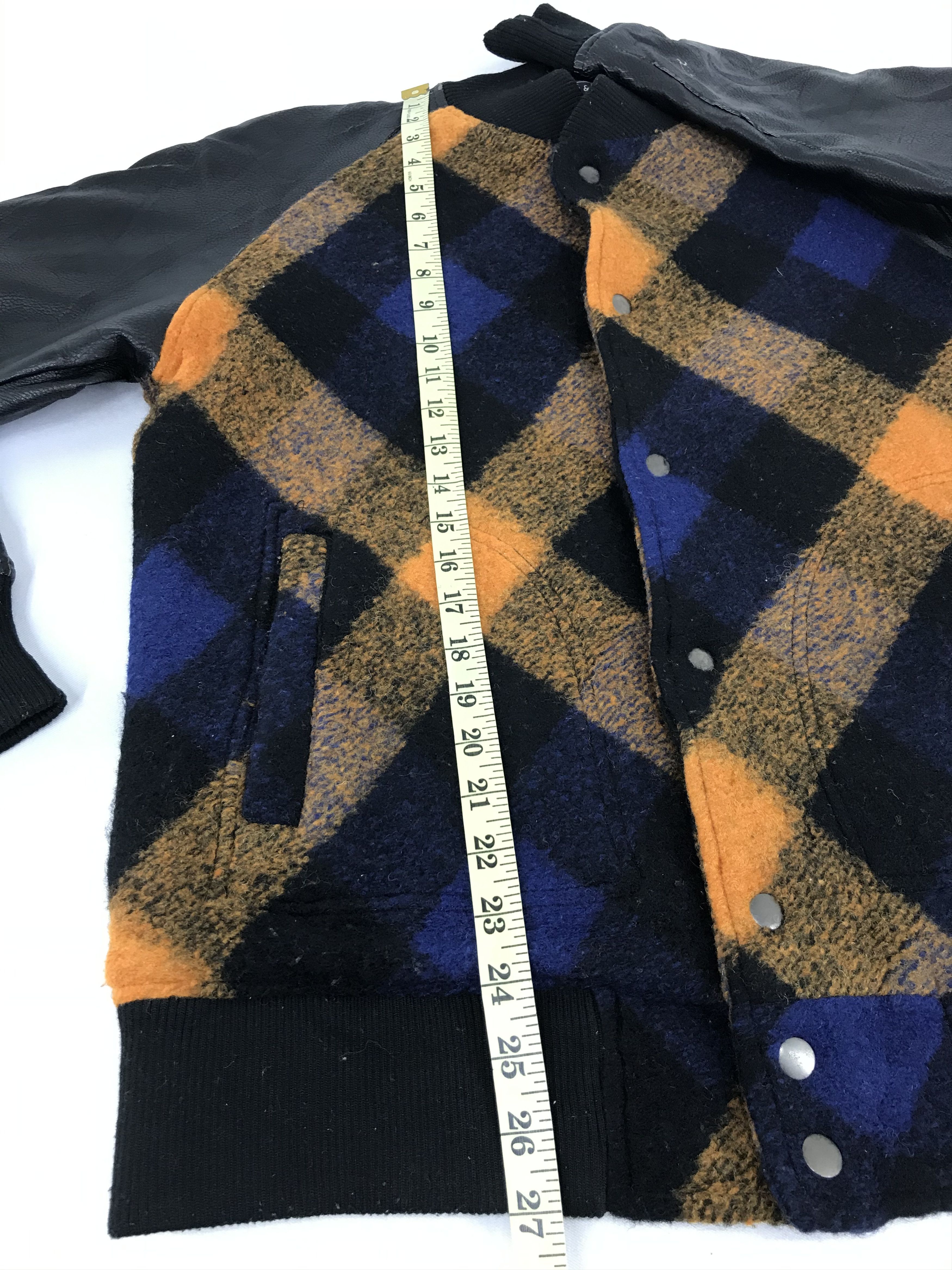 Japanese Brand Vintage SSJ & Sons Varsity PVC Varsity Fleece Wool Jacket Size US L / EU 52-54 / 3 - 8 Thumbnail