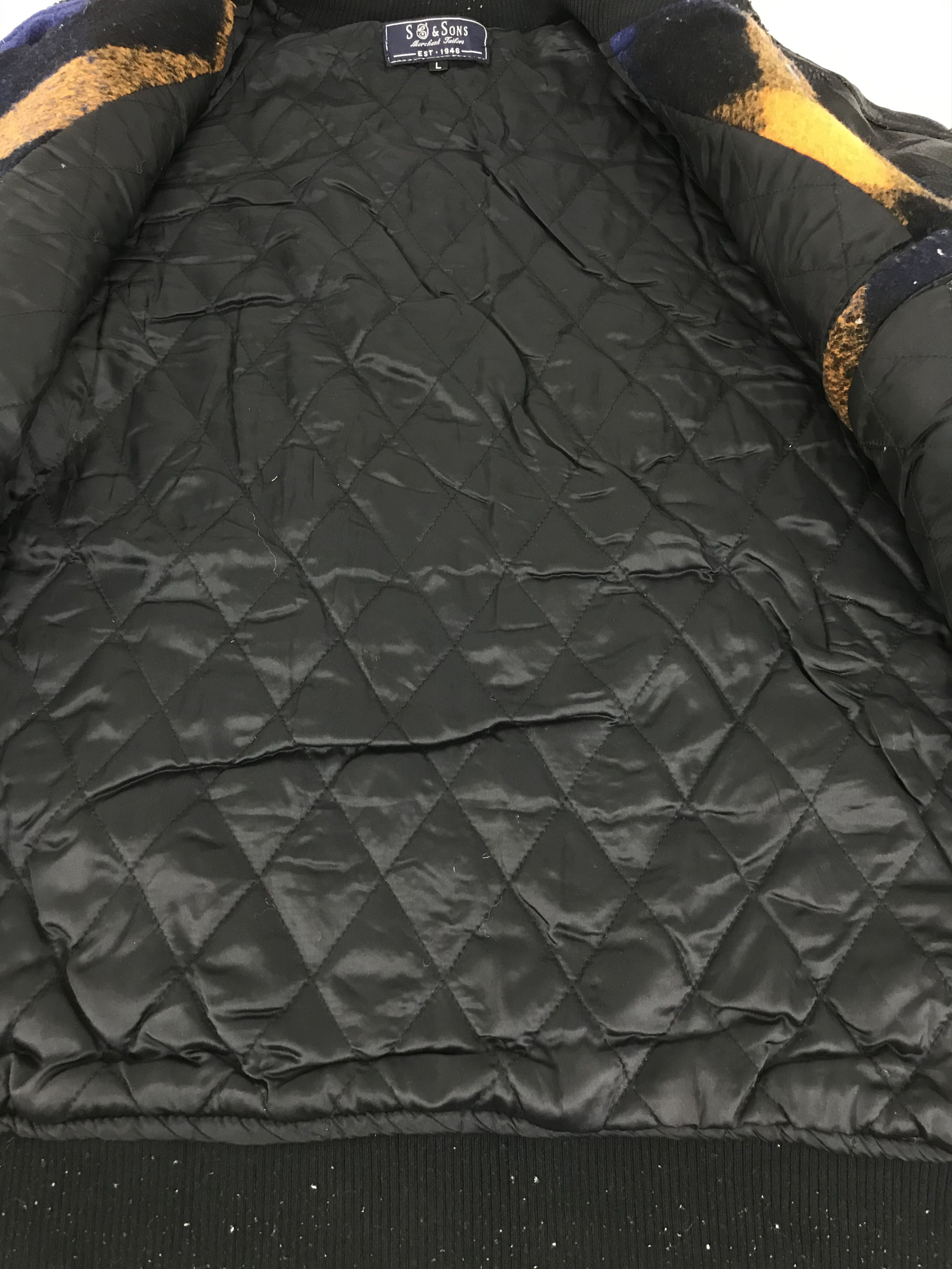 Japanese Brand Vintage SSJ & Sons Varsity PVC Varsity Fleece Wool Jacket Size US L / EU 52-54 / 3 - 4 Thumbnail