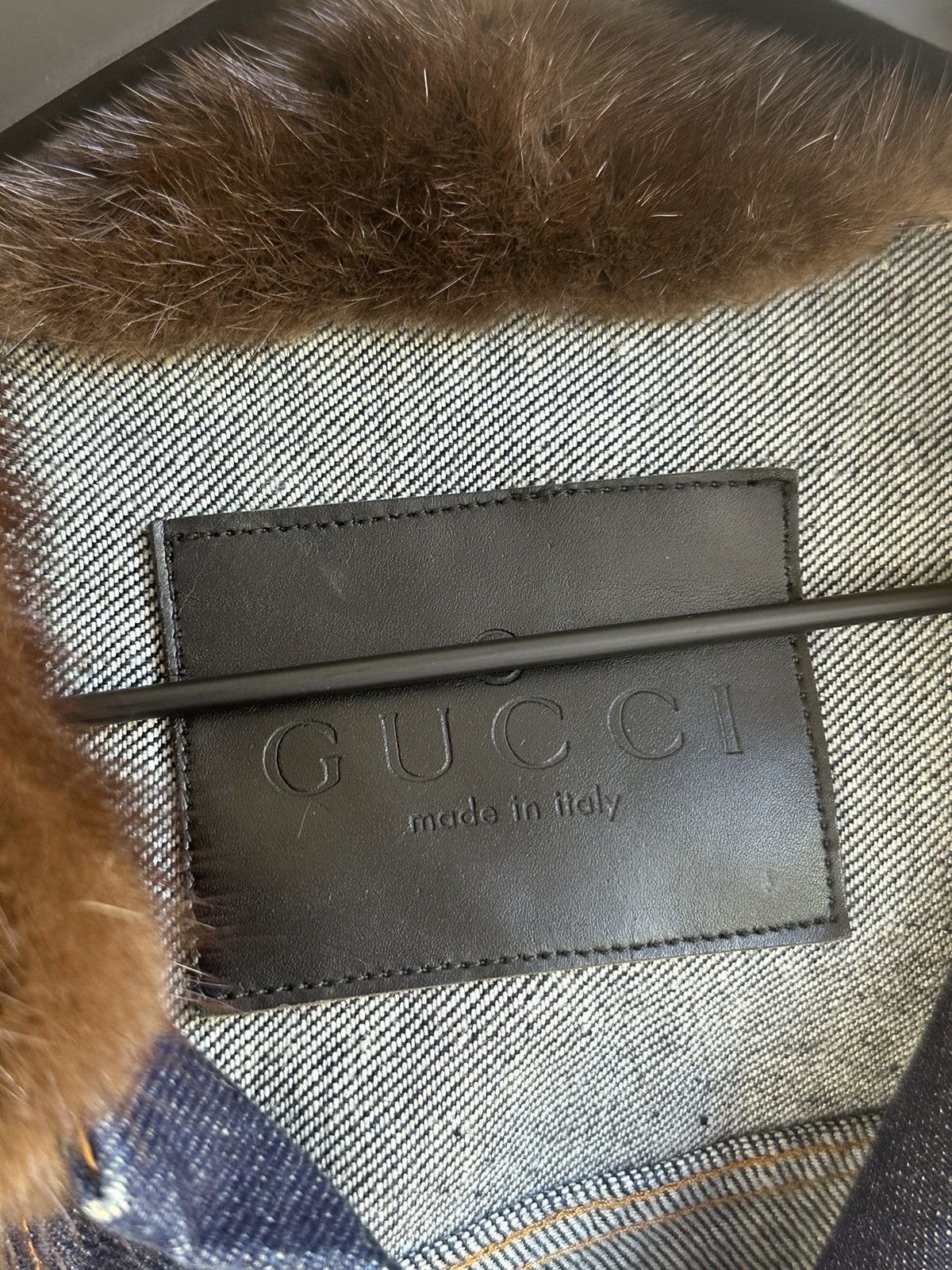 Gucci TOM FORD FOR GUCCI - Fur Collar Type 2 Denim Jacket Size US L / EU 52-54 / 3 - 7 Thumbnail