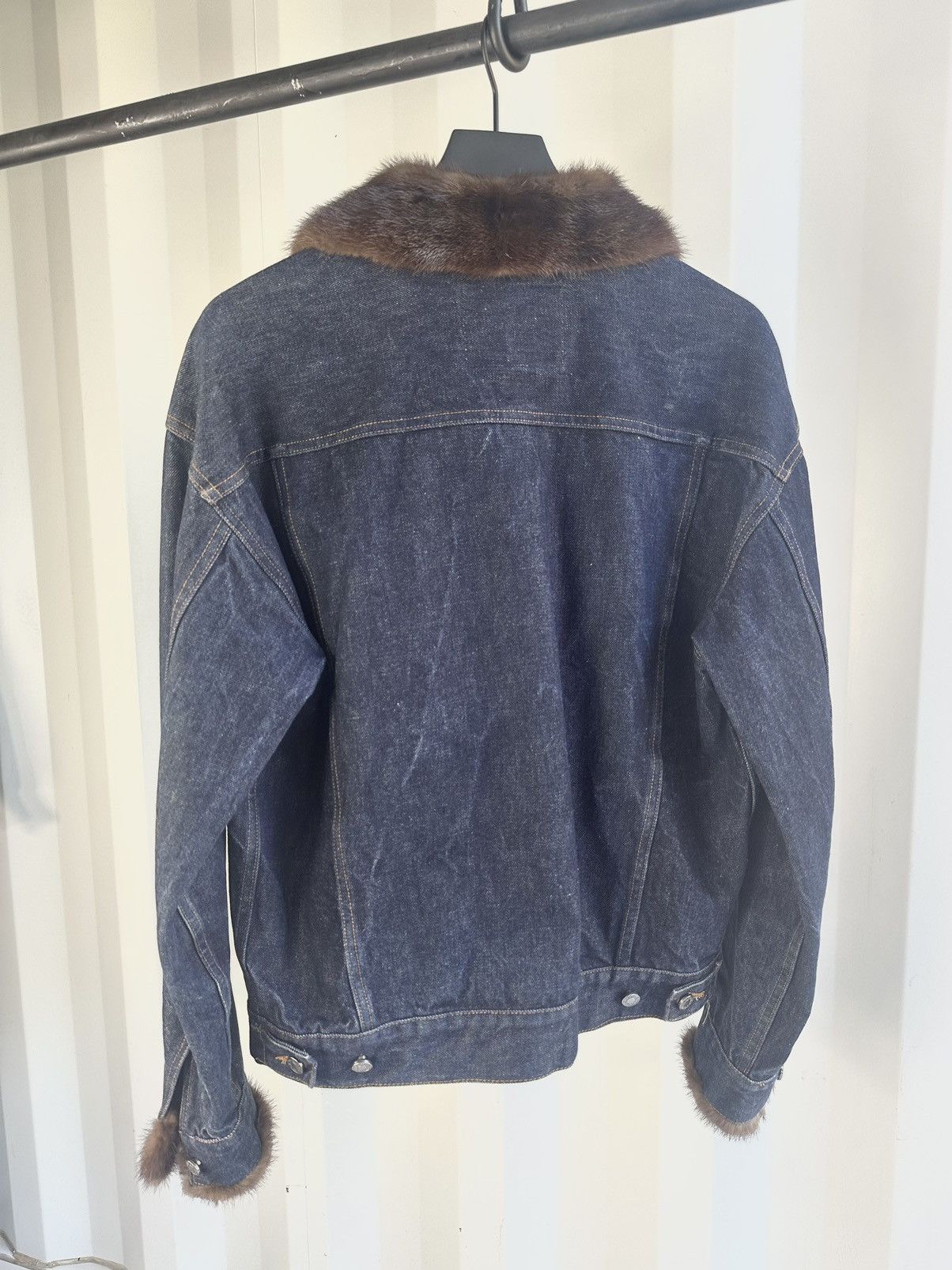 Gucci TOM FORD FOR GUCCI - Fur Collar Type 2 Denim Jacket Size US L / EU 52-54 / 3 - 4 Thumbnail