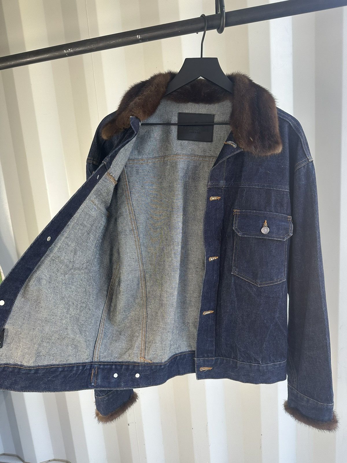 Gucci TOM FORD FOR GUCCI - Fur Collar Type 2 Denim Jacket Size US L / EU 52-54 / 3 - 6 Thumbnail
