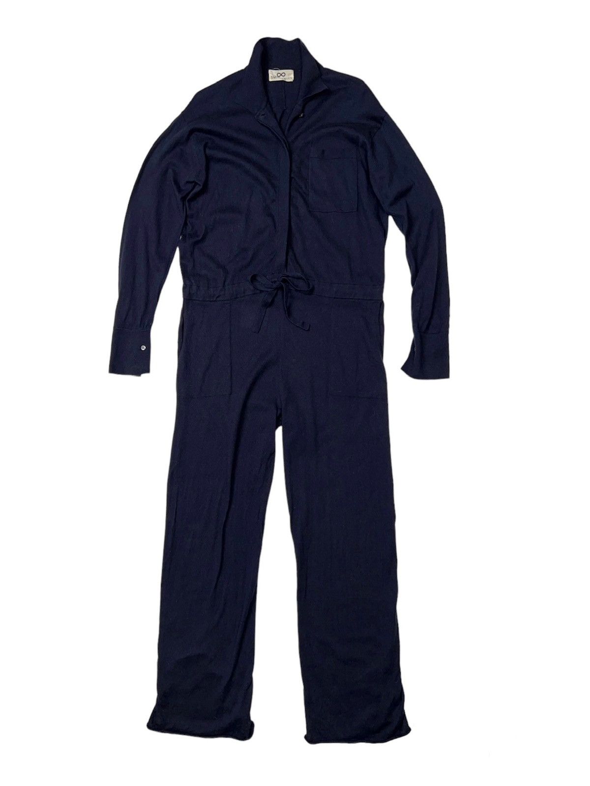 image of Sminfinity Cotton Cashmere Blend Overalls Jumpsuit Pants in Navy, Women's (Size 25)