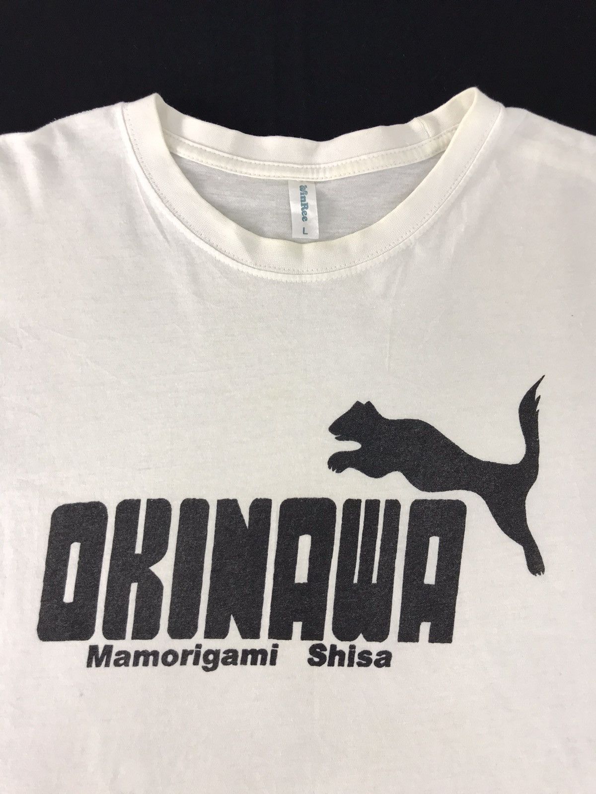 Japanese Brand × Vintage Okinawa Mamorigami Shisa Parody Cool Trend Puma Tee Printed Size US L / EU 52-54 / 3 - 3 Thumbnail