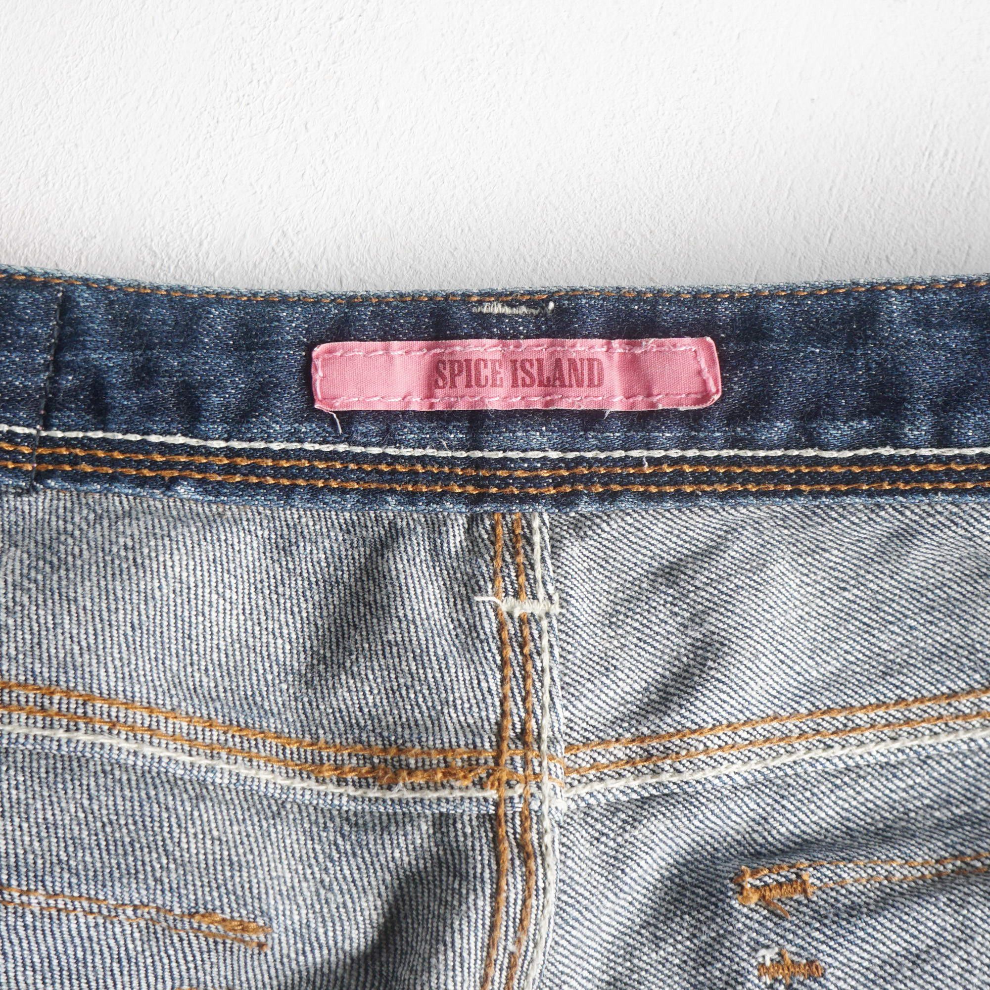 Japanese Brand SPICE ISLAND Low Rise Multipockets Flare Jeans Size 26" / US 2 / IT 38 - 11 Thumbnail