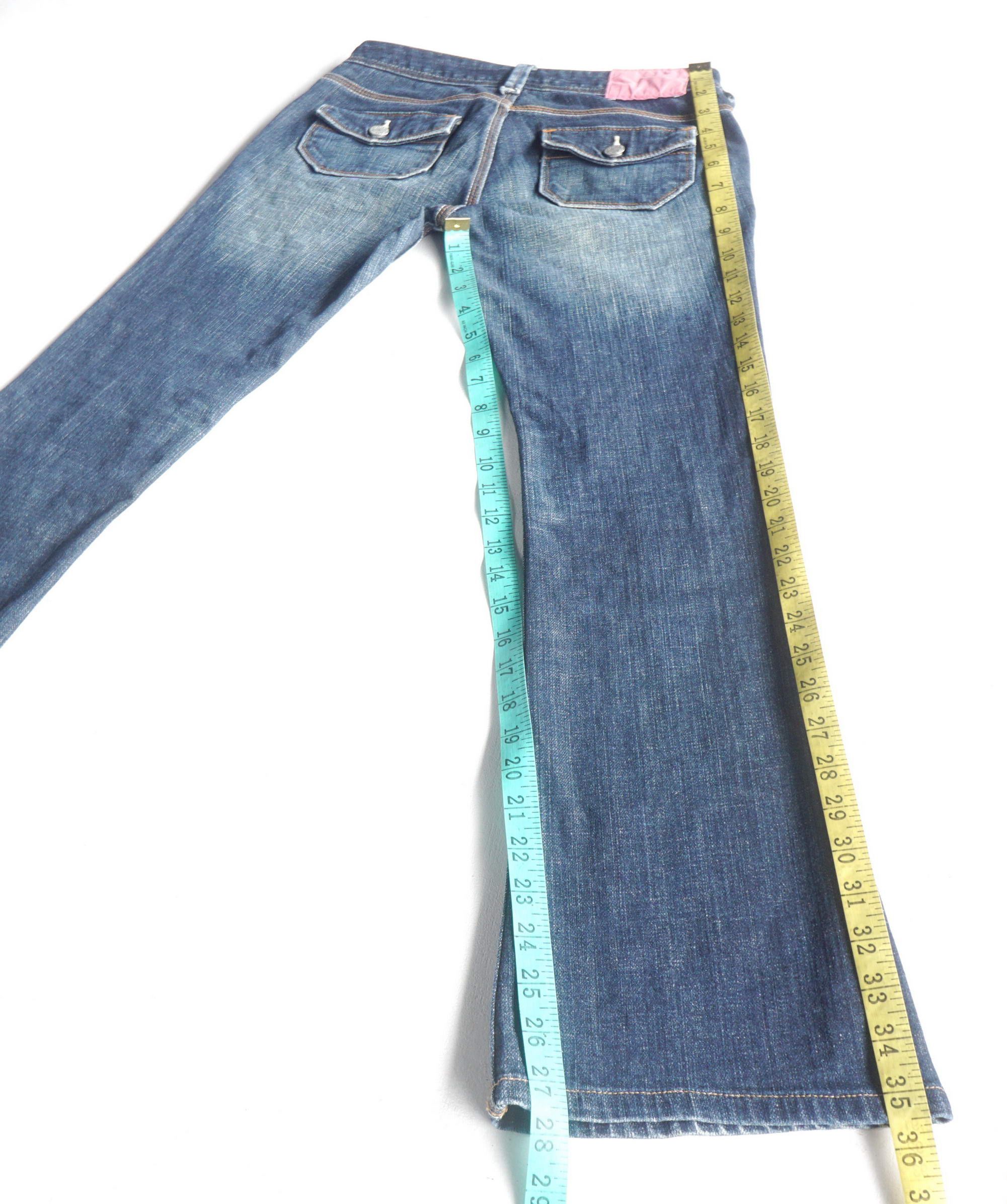 Japanese Brand SPICE ISLAND Low Rise Multipockets Flare Jeans Size 26" / US 2 / IT 38 - 16 Thumbnail