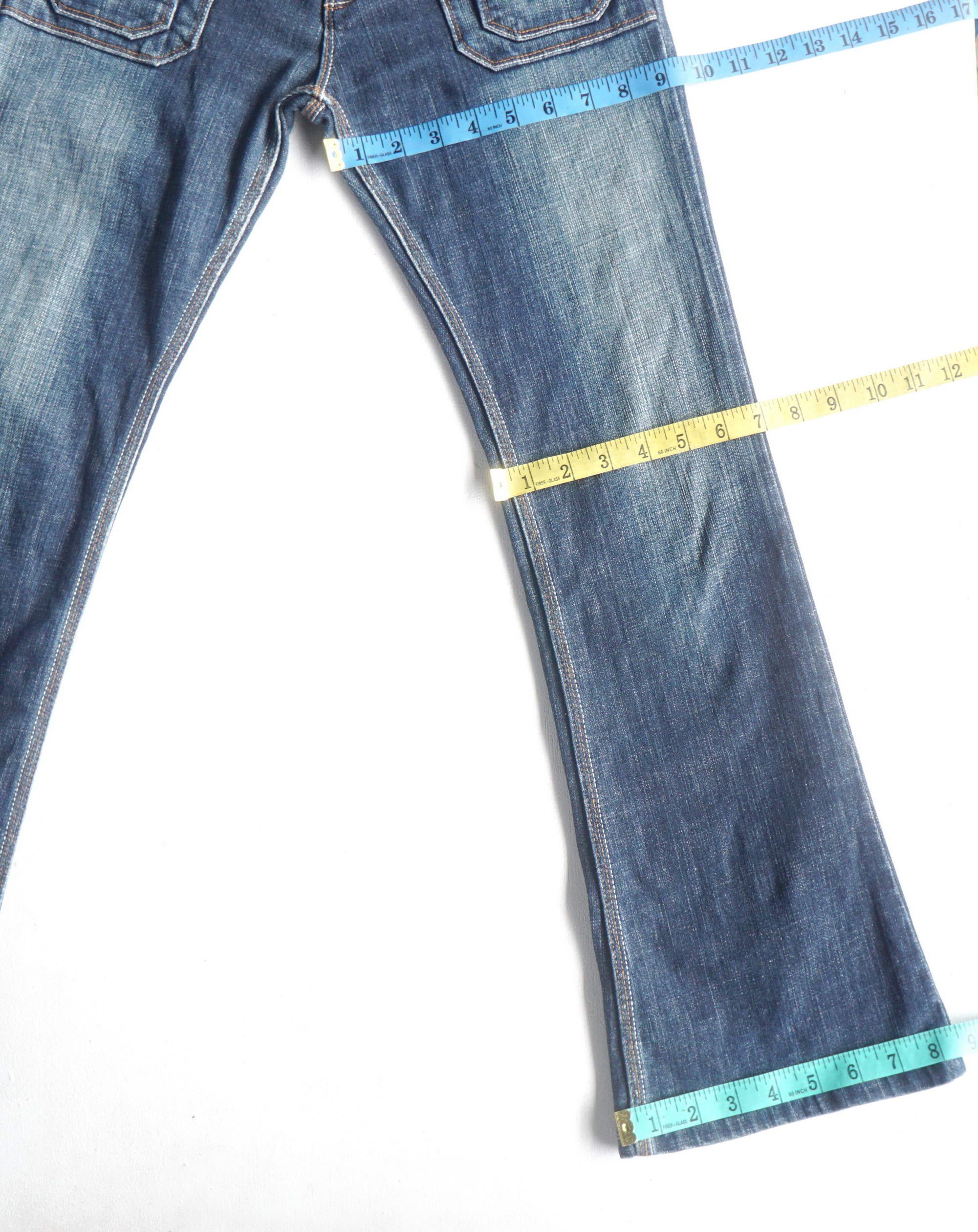 Japanese Brand SPICE ISLAND Low Rise Multipockets Flare Jeans Size 26" / US 2 / IT 38 - 15 Thumbnail