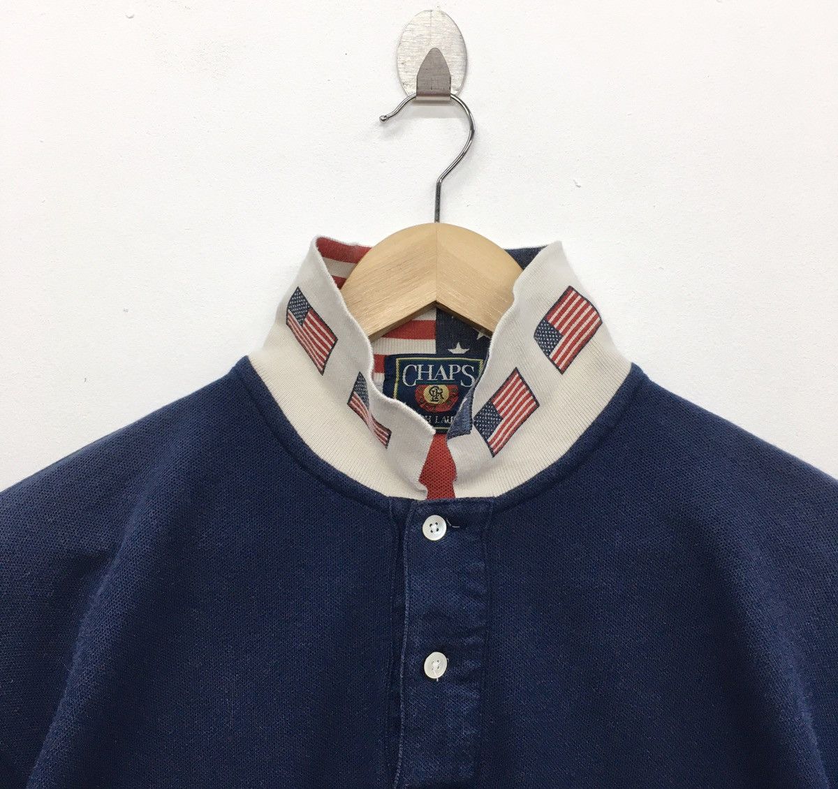 Chaps Ralph Lauren × Vintage Rare Vintage Chaps Ralph Lauren American Flag Polo Shirt Size US L / EU 52-54 / 3 - 4 Thumbnail