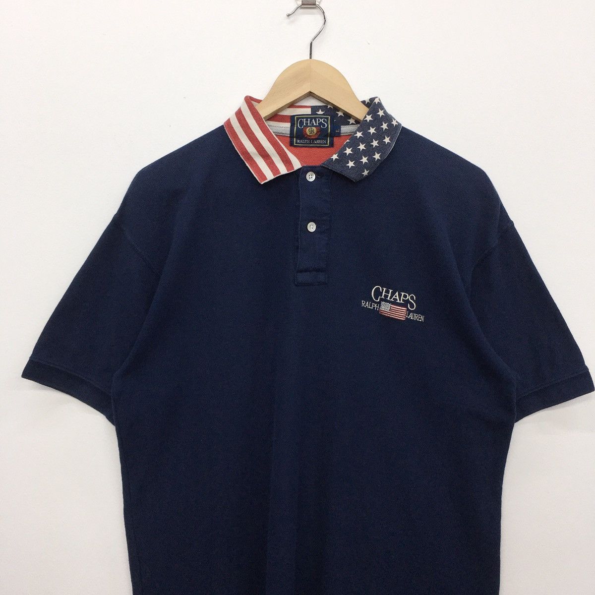 Chaps Ralph Lauren × Vintage Rare Vintage Chaps Ralph Lauren American Flag Polo Shirt Size US L / EU 52-54 / 3 - 5 Thumbnail