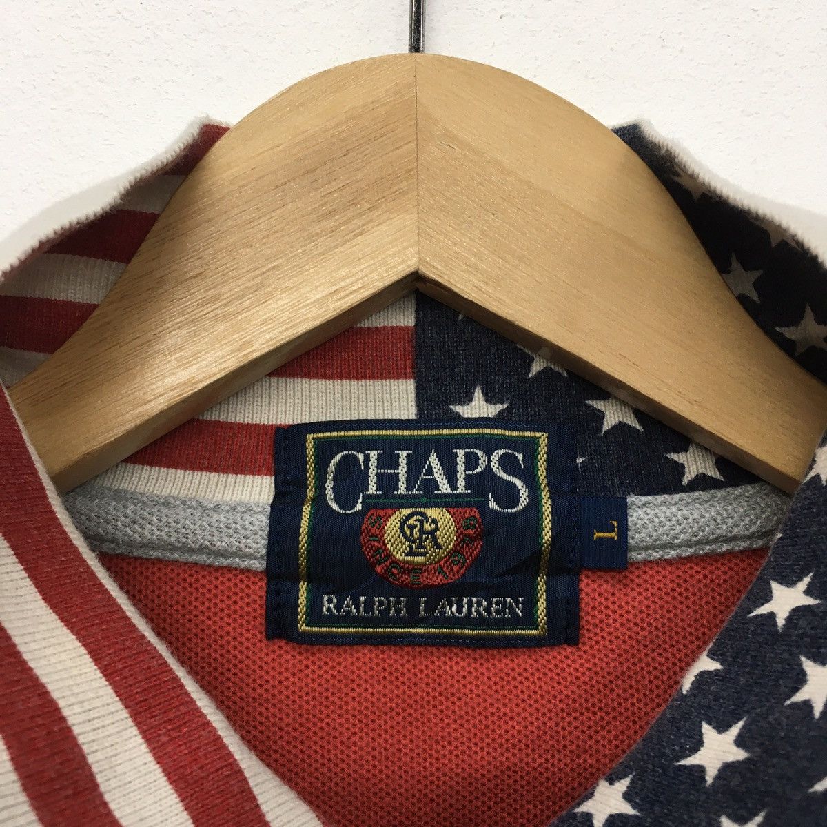 Chaps Ralph Lauren × Vintage Rare Vintage Chaps Ralph Lauren American Flag Polo Shirt Size US L / EU 52-54 / 3 - 2 Thumbnail