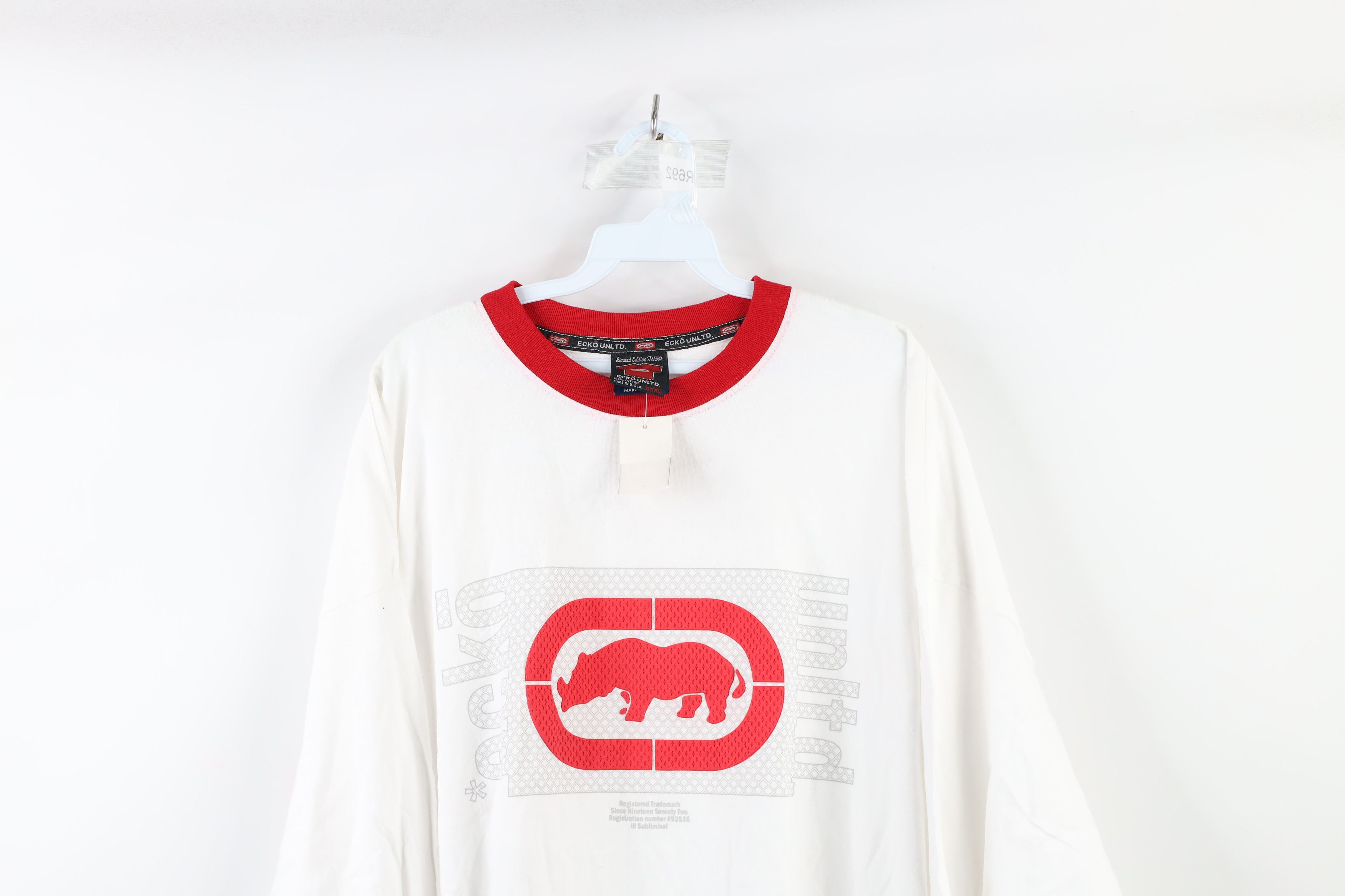 Ecko Unltd. × Vintage NOS Vintage 90s Ecko Baggy Fit Long Sleeve T-Shirt White USA Size US XXL / EU 58 / 5 - 2 Thumbnail