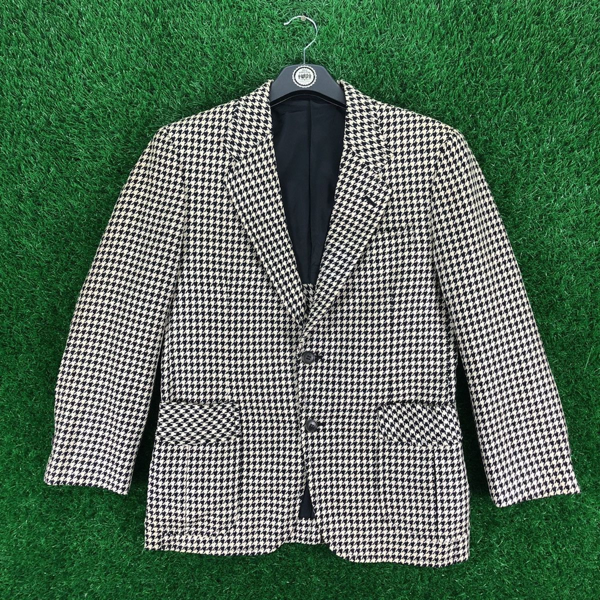 Vintage Vintage 80's Wool Blazer Houndstooth Pattern by Fightman Size US S / EU 44-46 / 1 - 1 Thumbnail