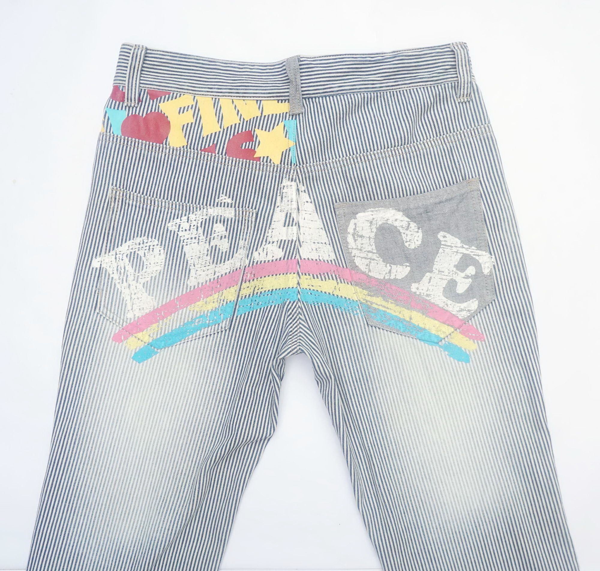 Japanese Brand CLONE DEVGRU Printed Hickory Striped Denim Size 32" / US 10 / IT 46 - 5 Thumbnail