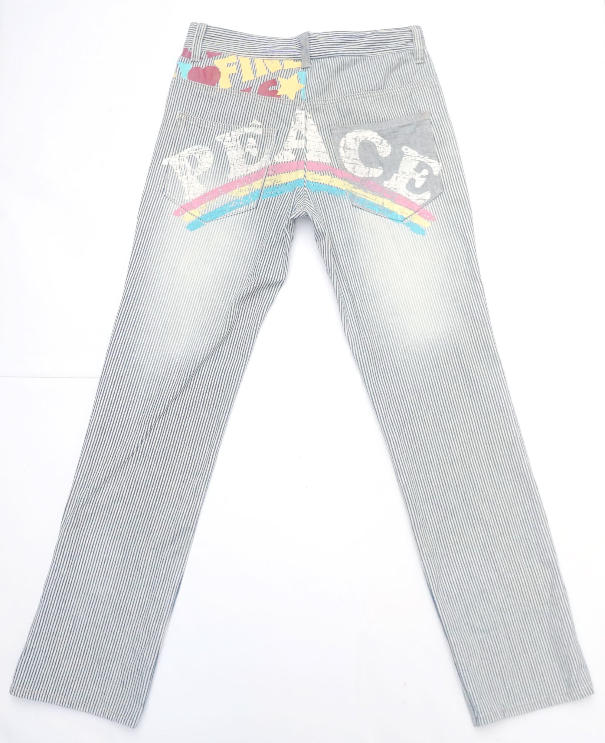 Japanese Brand CLONE DEVGRU Printed Hickory Striped Denim Size 32" / US 10 / IT 46 - 4 Thumbnail