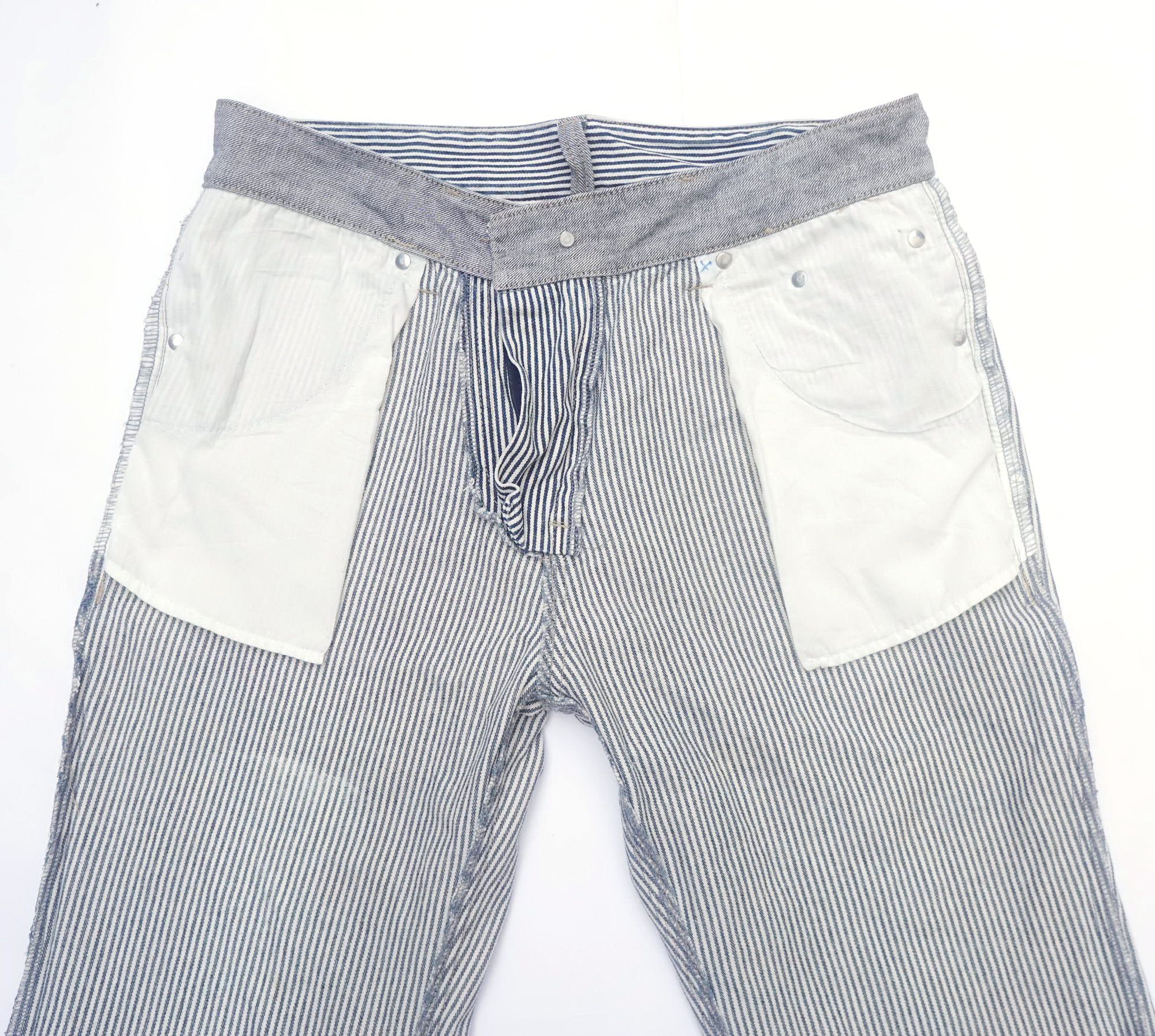 Japanese Brand CLONE DEVGRU Printed Hickory Striped Denim Size 32" / US 10 / IT 46 - 14 Thumbnail