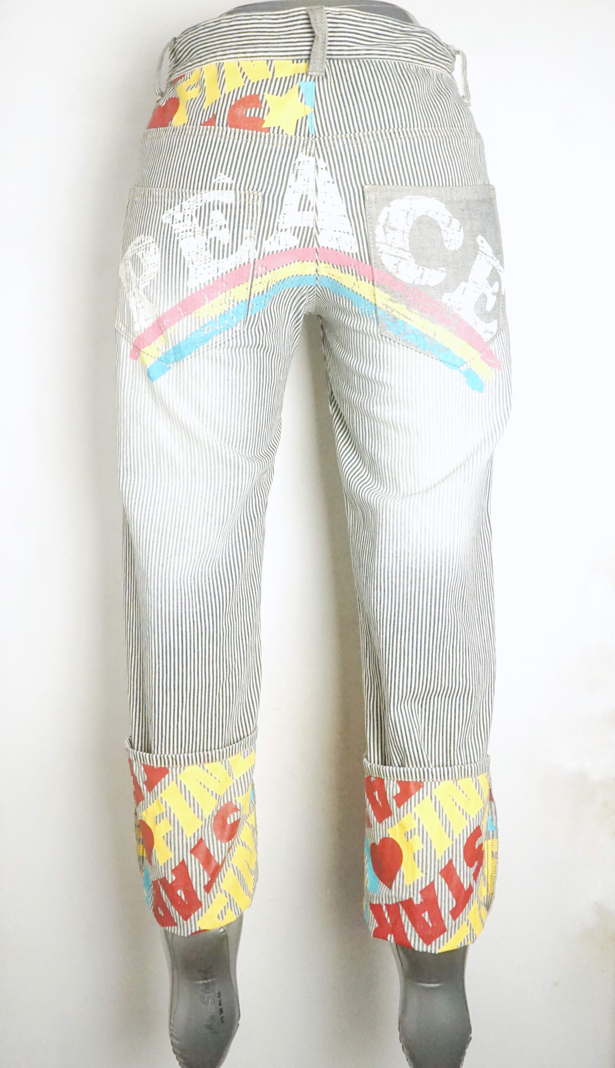 Japanese Brand CLONE DEVGRU Printed Hickory Striped Denim Size 32" / US 10 / IT 46 - 2 Thumbnail