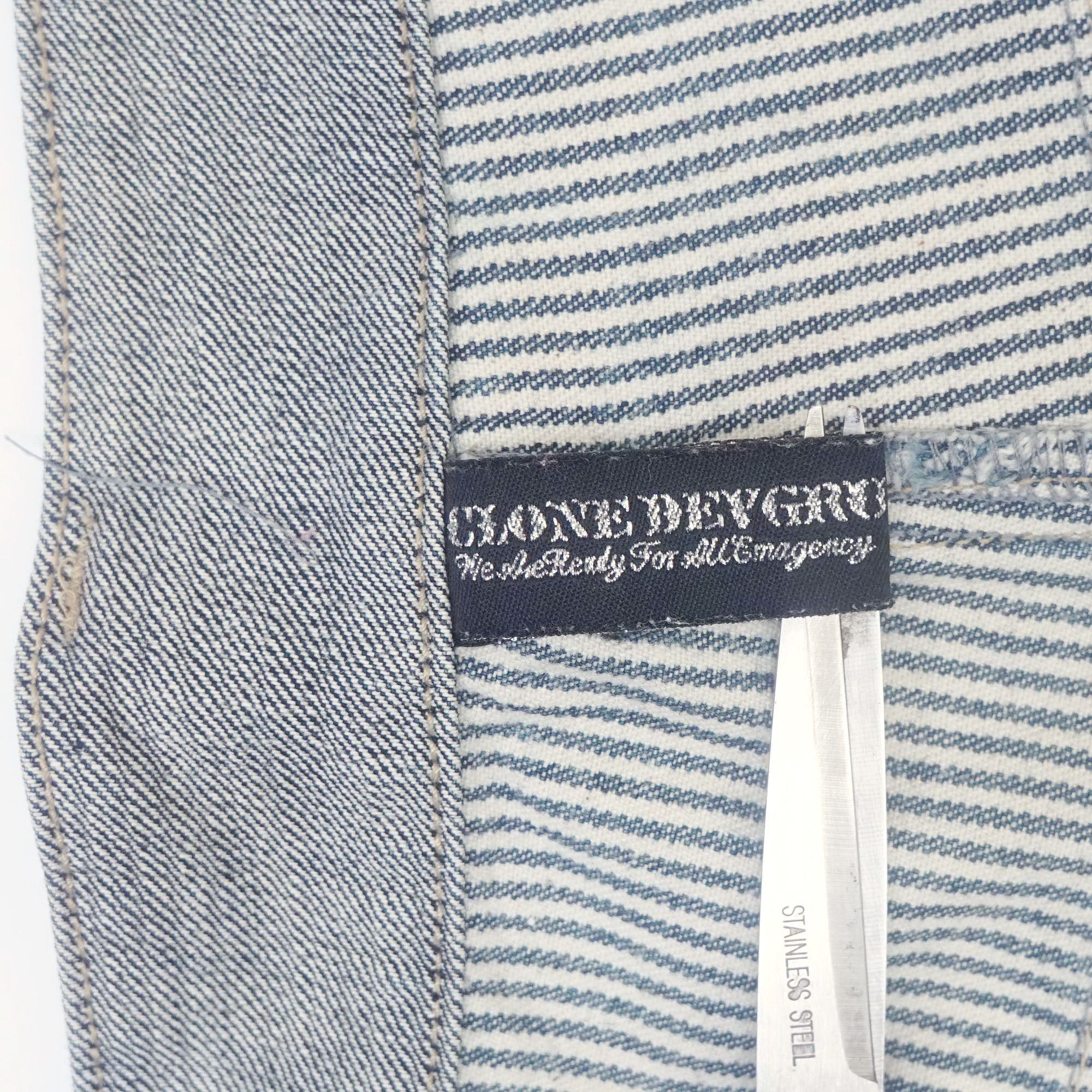 Japanese Brand CLONE DEVGRU Printed Hickory Striped Denim Size 32" / US 10 / IT 46 - 9 Thumbnail