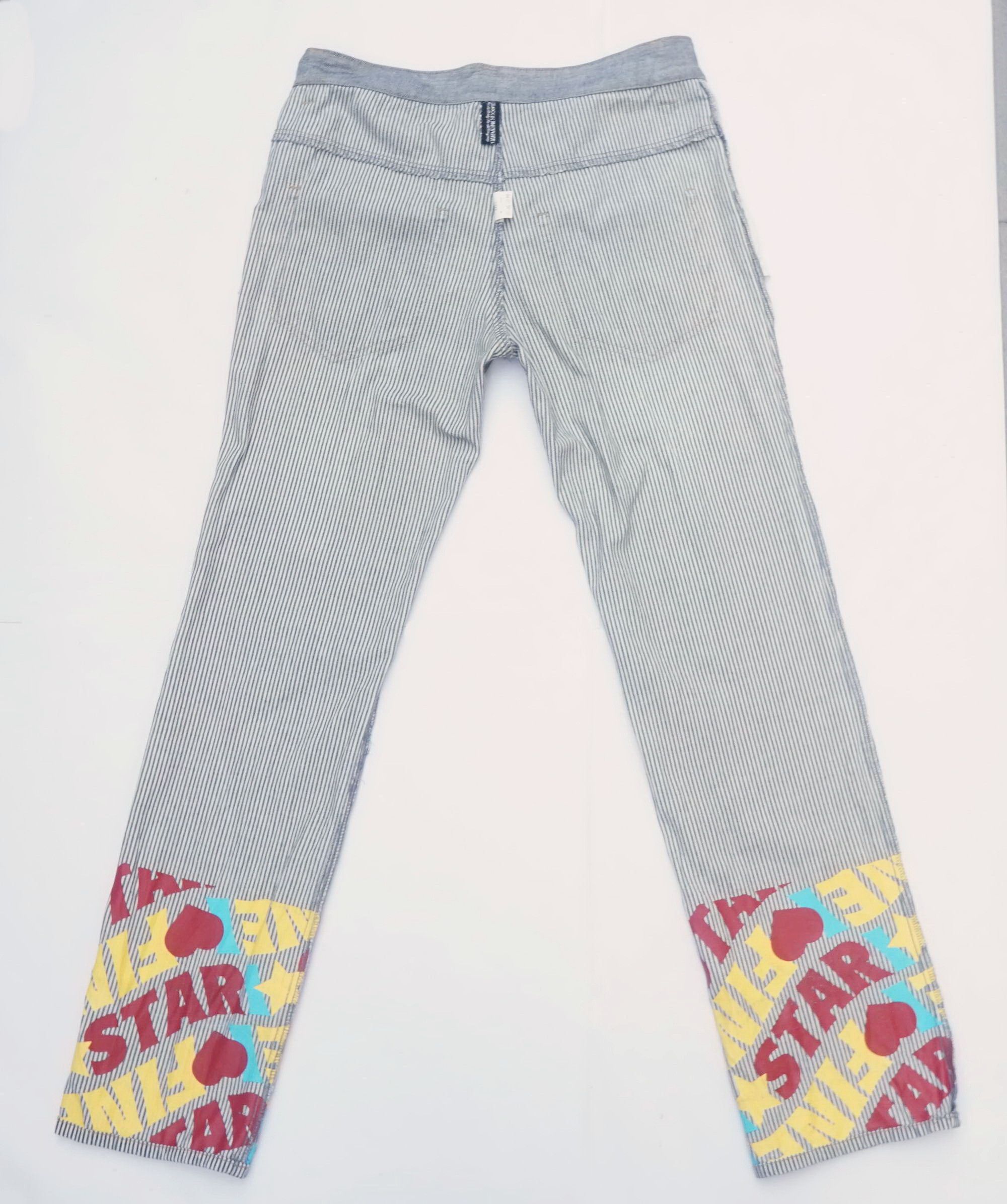Japanese Brand CLONE DEVGRU Printed Hickory Striped Denim Size 32" / US 10 / IT 46 - 7 Thumbnail