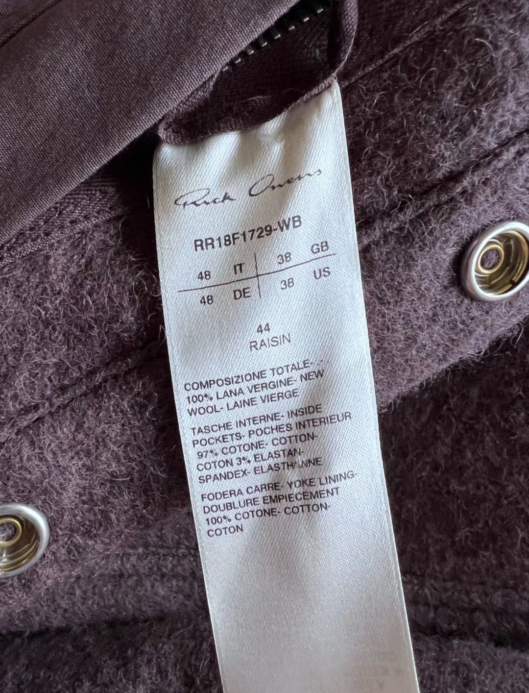 Rick Owens Rick Owens ro raisin wool jacket Size US M / EU 48-50 / 2 - 3 Thumbnail