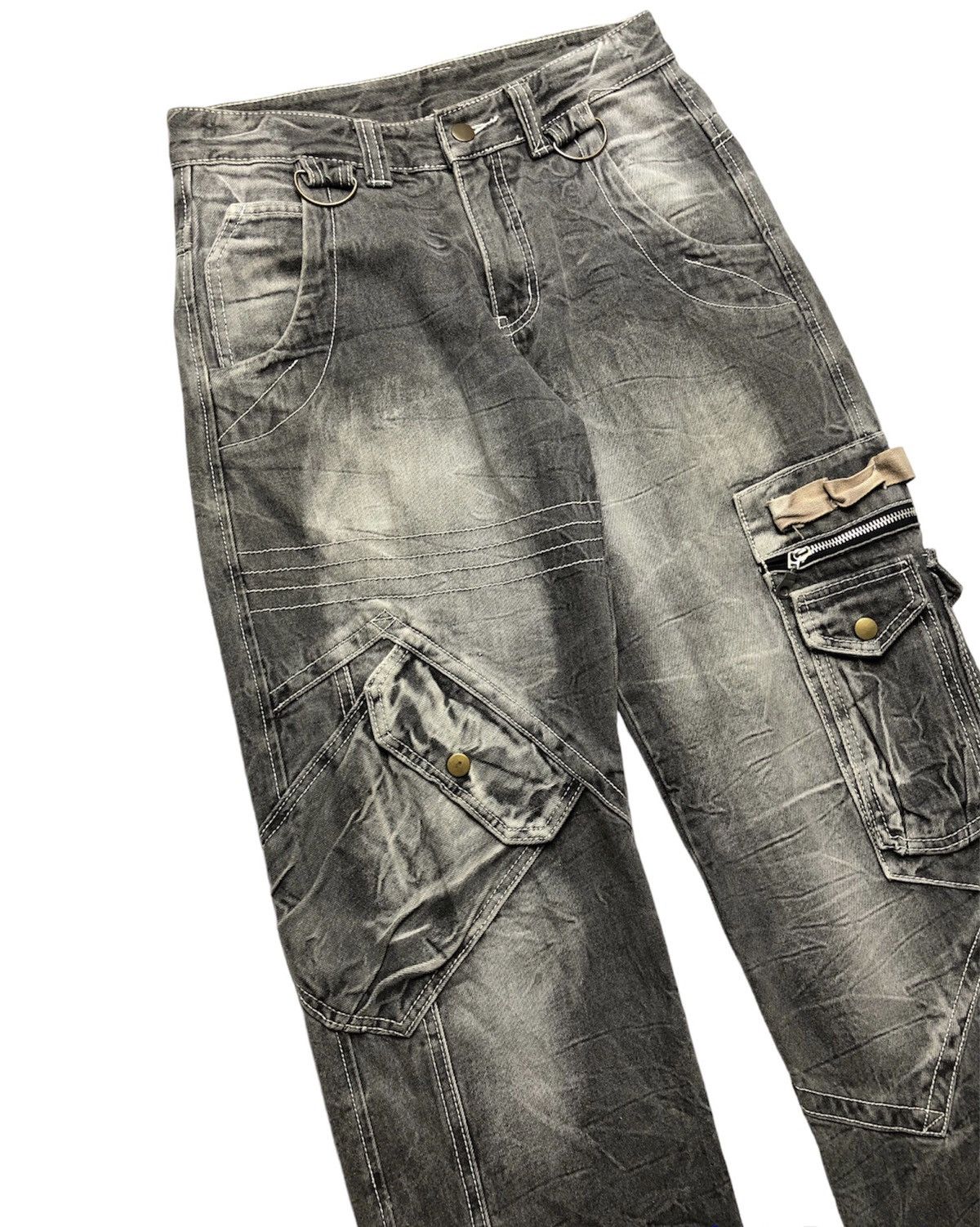 If Six Was Nine × Japanese Brand × KMRii Aston Design multi-pocket zipper denim pants Size US 28 / EU 44 - 8 Thumbnail