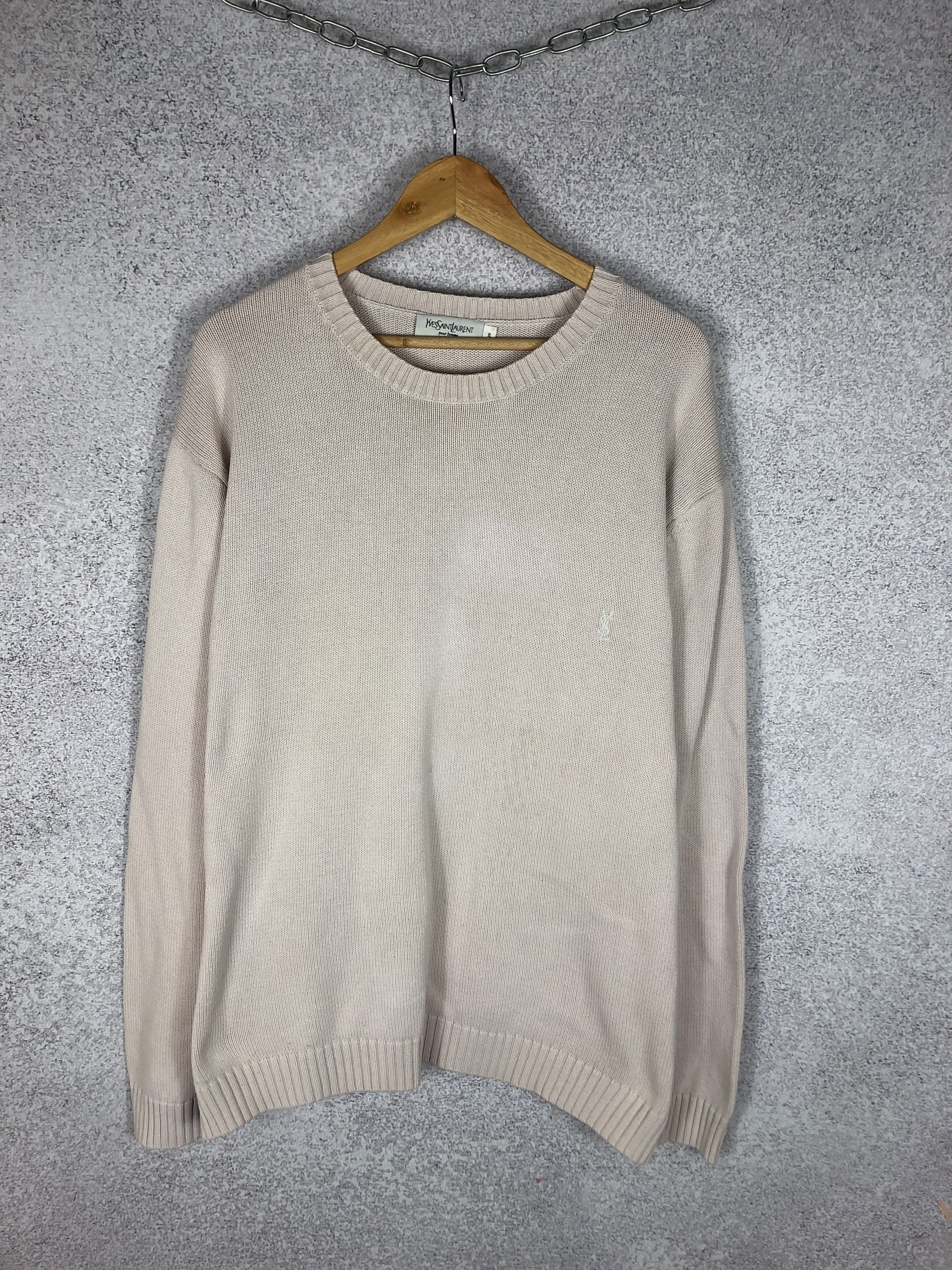Vintage YSL Yves Saint Lauren Beige Knitted Sweater