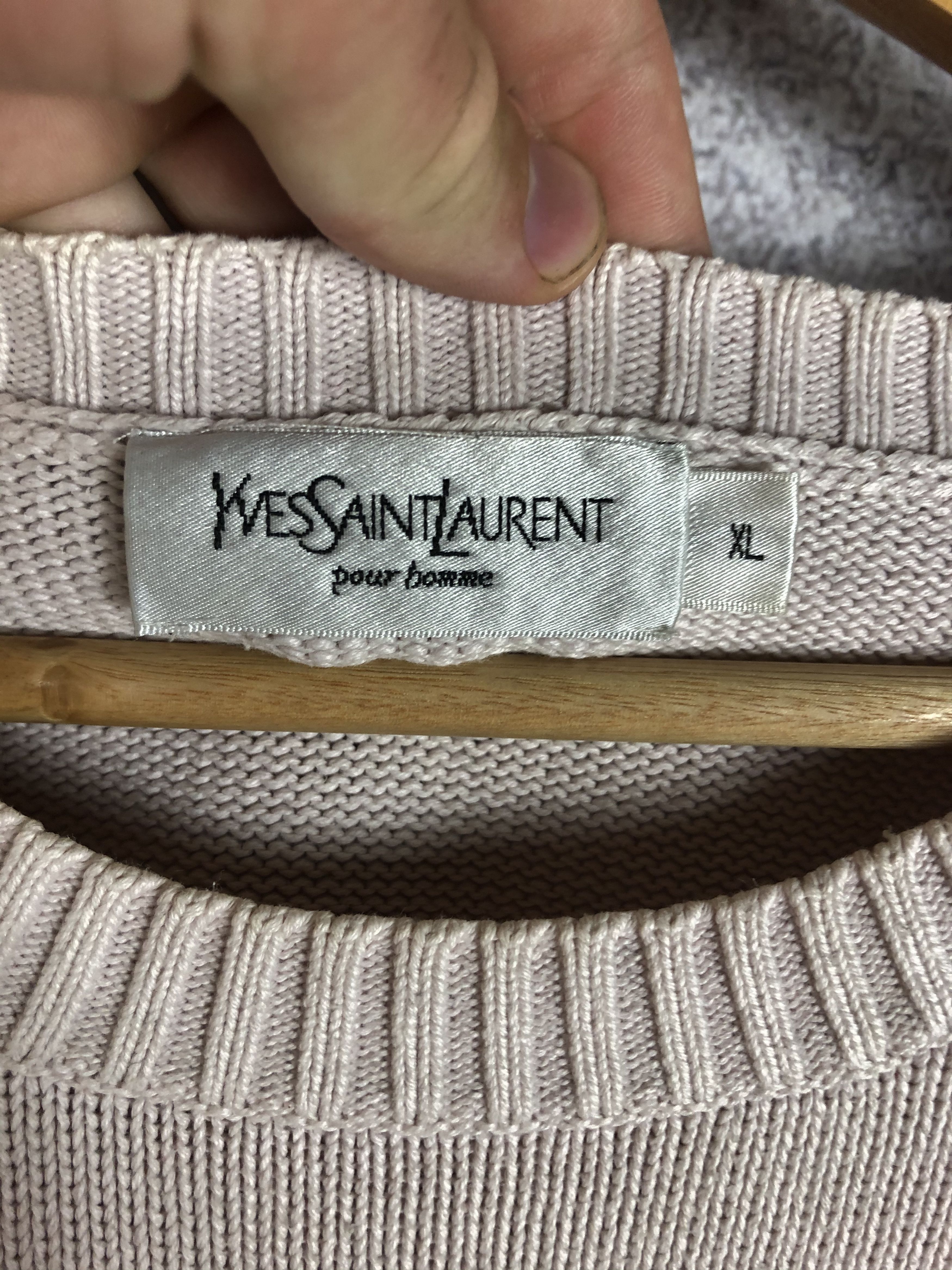 Yves Saint Laurent Vintage YSL Yves Saint Lauren Beige Knitted Sweater Size US XL / EU 56 / 4 - 5 Thumbnail