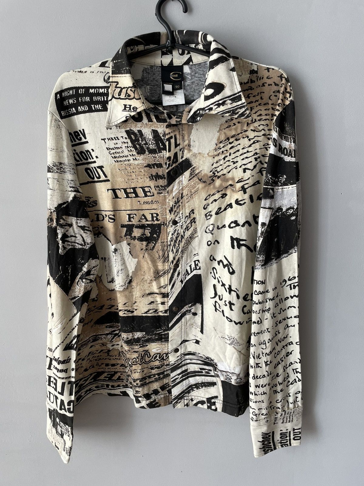 Roberto Cavalli Rare 2000’s Newspaper Shirt