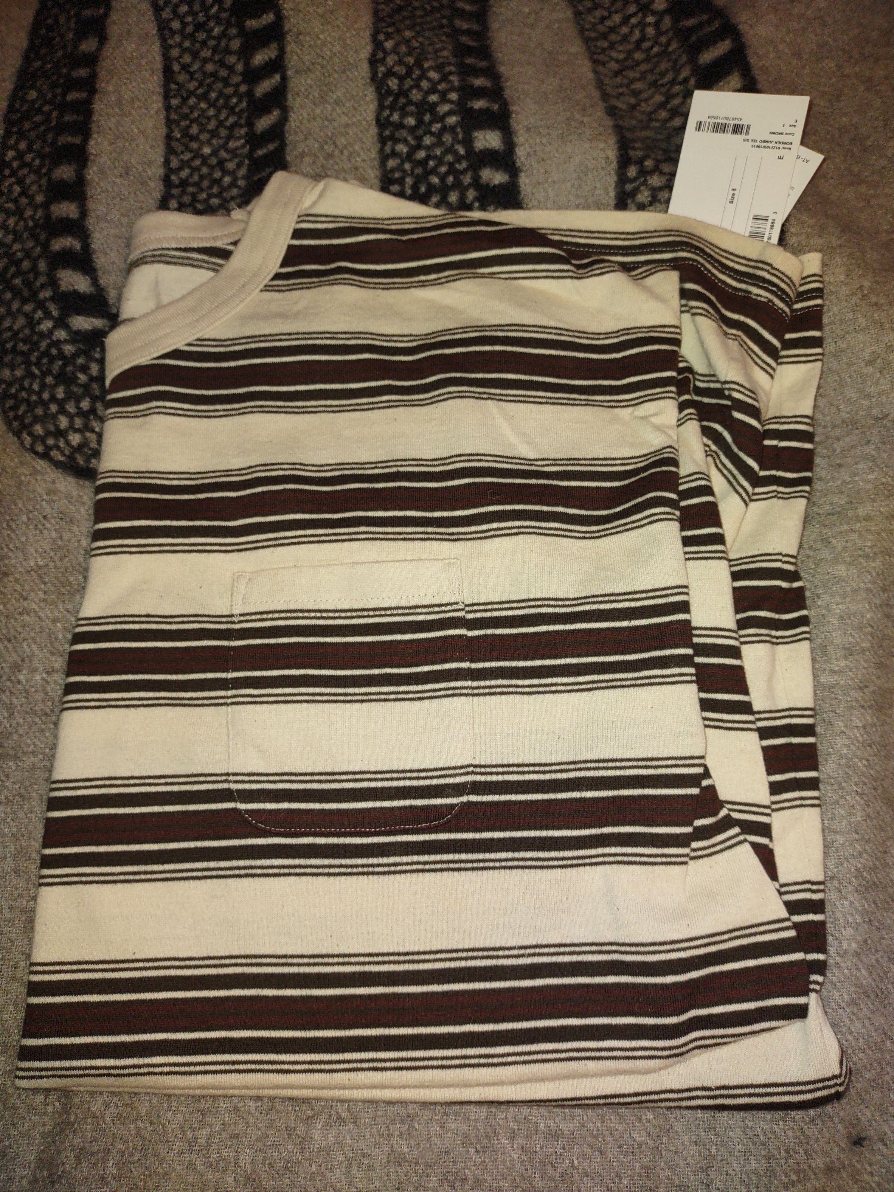 Visvim VISVIM Border Jumbo Stripe Pocket T-Shirt Size US XL / EU 56 / 4 - 7 Thumbnail