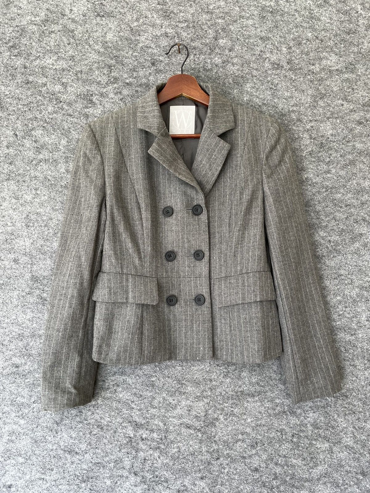 image of Disstressed Wxyz Workshop By Yohji Yamamoto Blazer Jacket in Grey, Women's (Size Small)