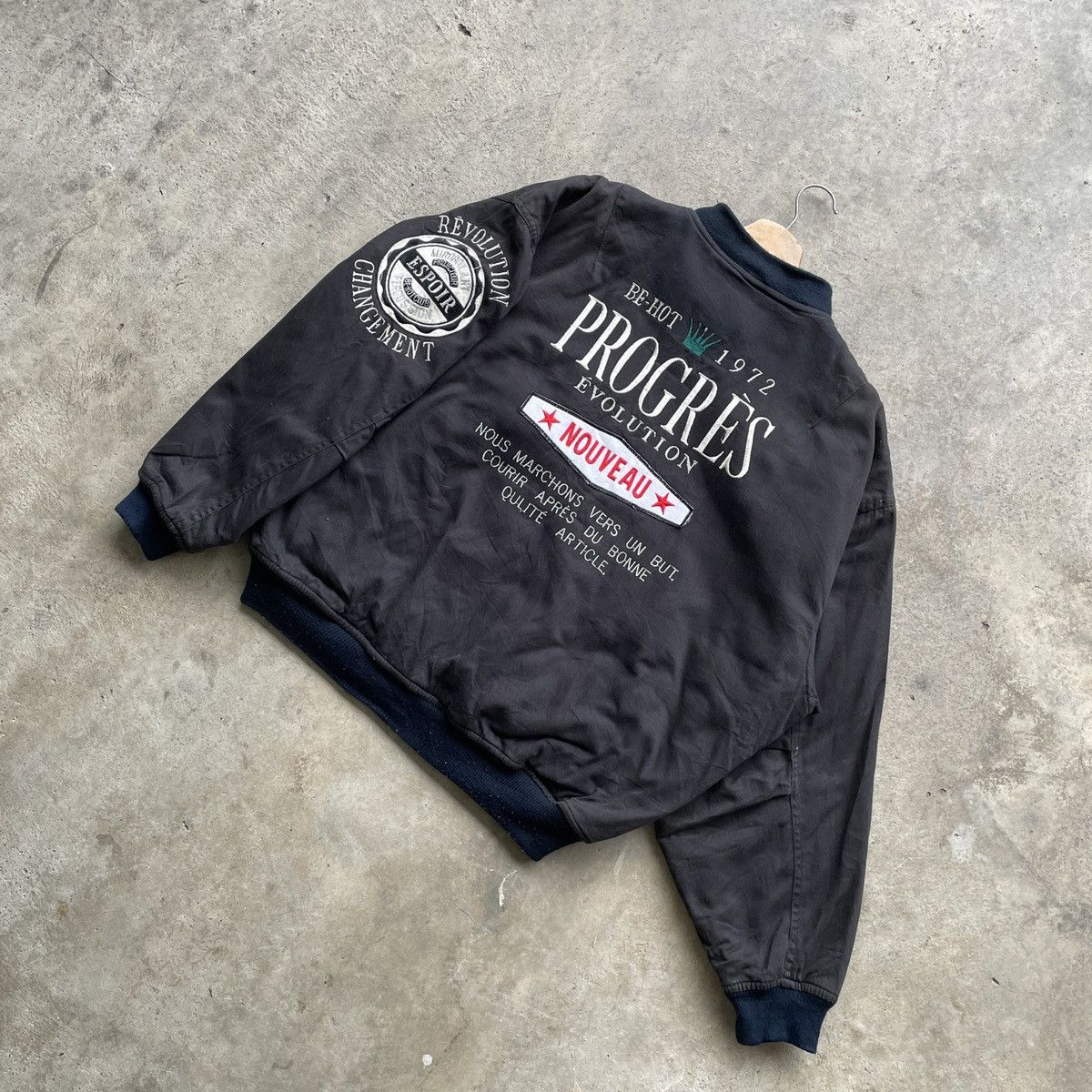 Japanese Brand RARE💥 Vintage Japanese Black Bomber Jacket Big Logo Size XL Size US XL / EU 56 / 4 - 11 Thumbnail