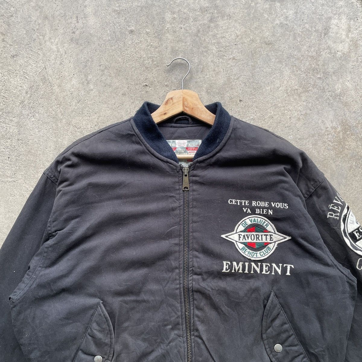 Japanese Brand RARE💥 Vintage Japanese Black Bomber Jacket Big Logo Size XL Size US XL / EU 56 / 4 - 3 Thumbnail
