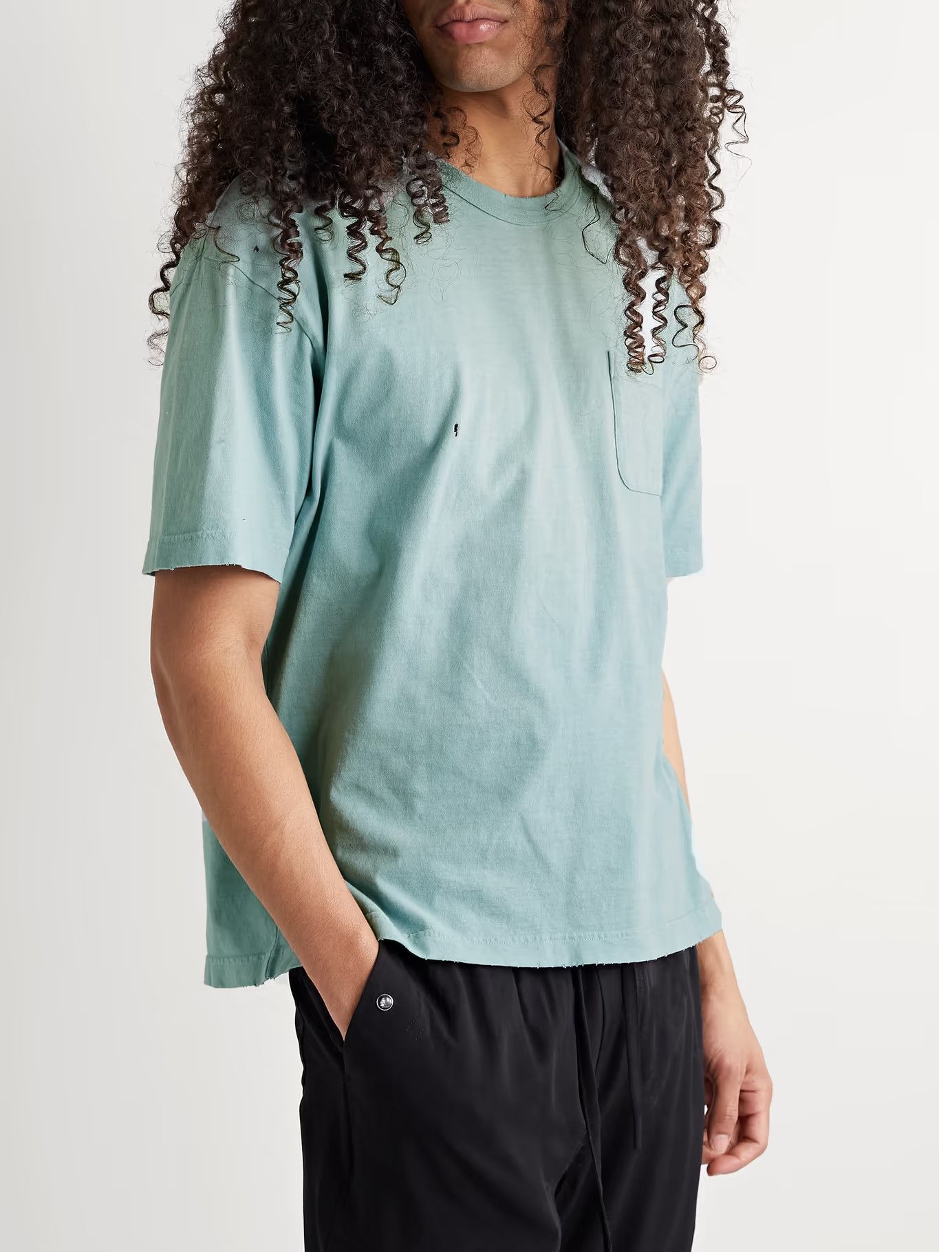 Visvim Amplus Crash Distressed Cotton Pocket T-Shirt Size US M / EU 48-50 / 2 - 4 Thumbnail