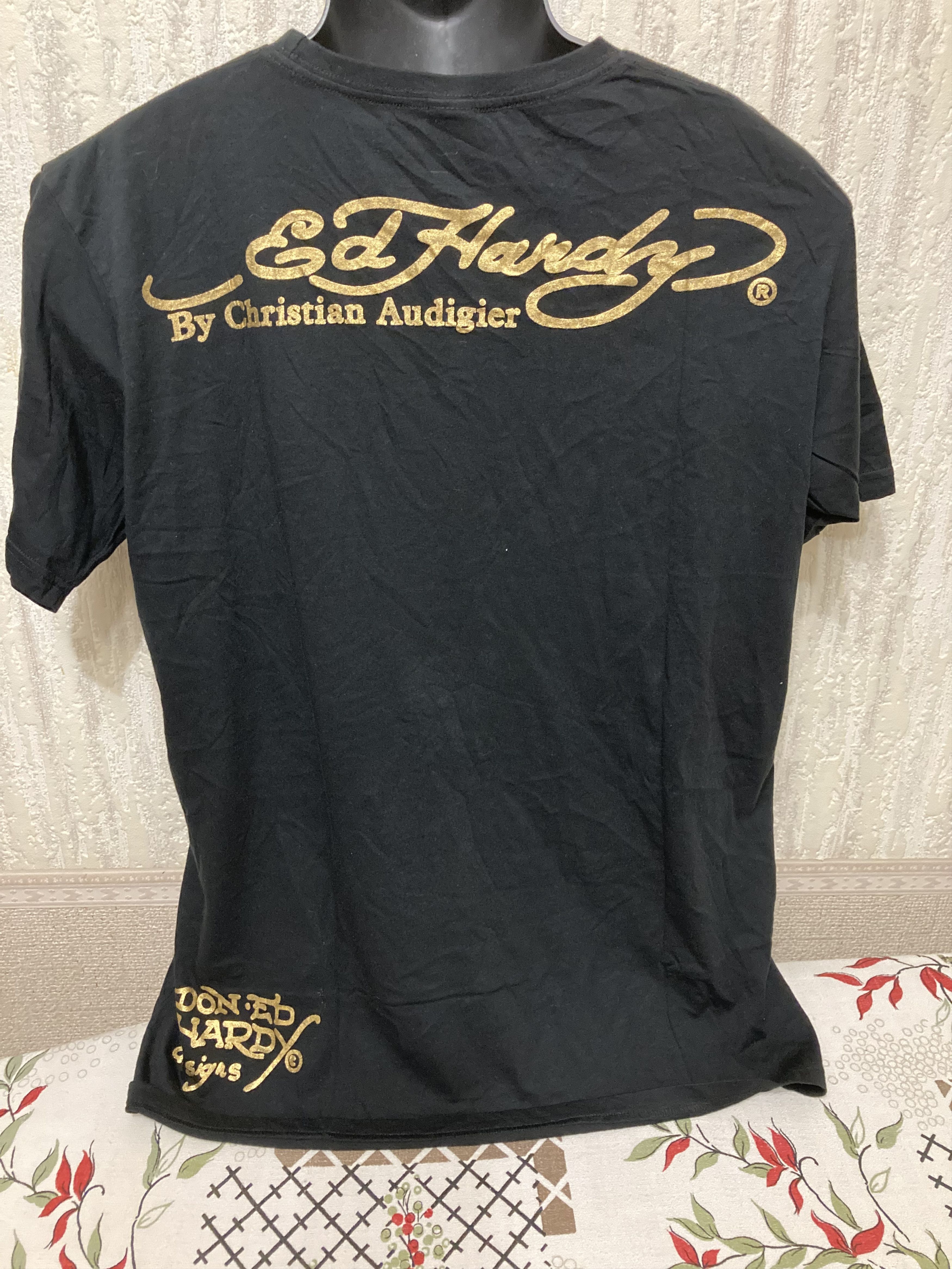 Christian Audigier Ed Hardy by Christian Audigier Skull Rhinestones T Shirt Size US M / EU 48-50 / 2 - 2 Thumbnail