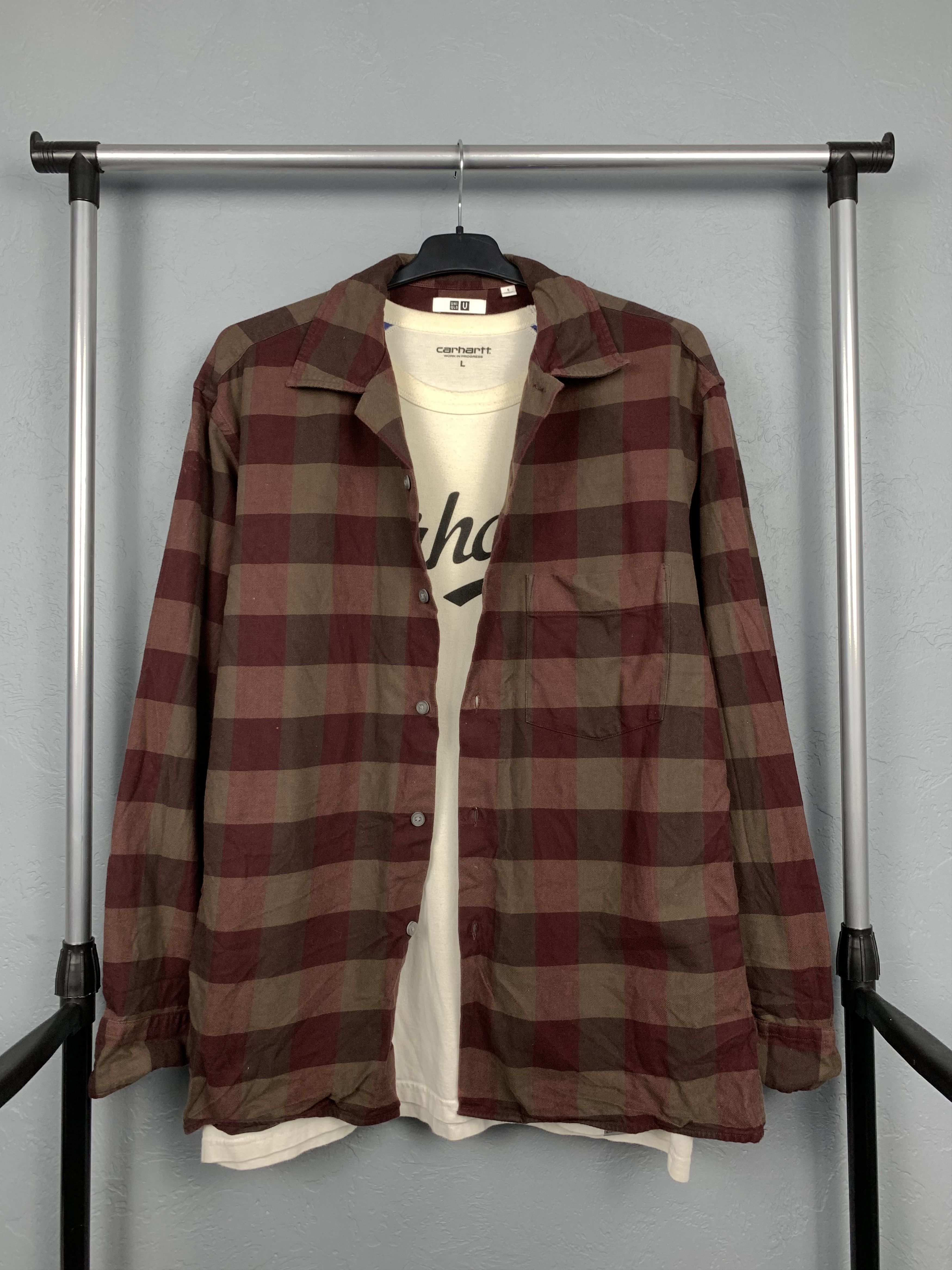 Flannel × Uniqlo × Vintage Uniqlo Mens Flannel Plaid Shirt Travis style Size US M / EU 48-50 / 2 - 1 Thumbnail