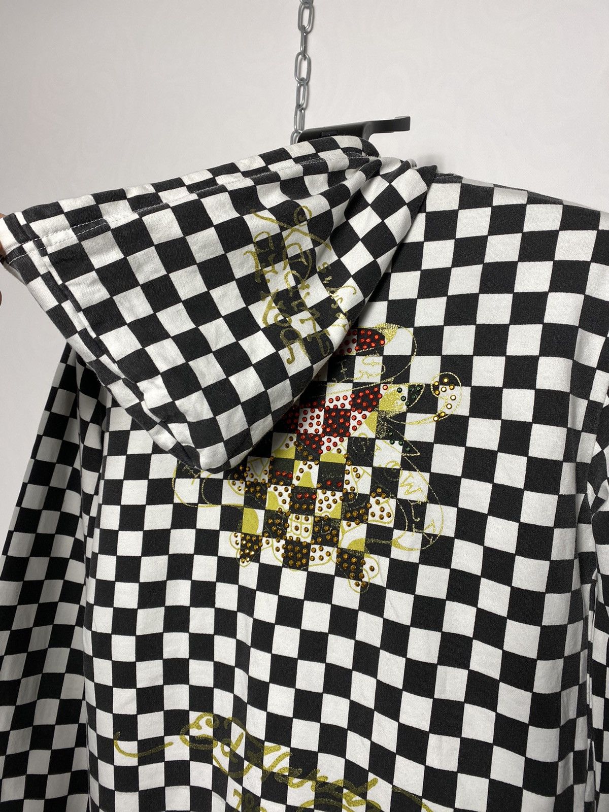 Christian Audigier × Ed Hardy × Vintage Vintage Ed Hardy zip checked hoodie y2k style size S Size US S / EU 44-46 / 1 - 3 Thumbnail
