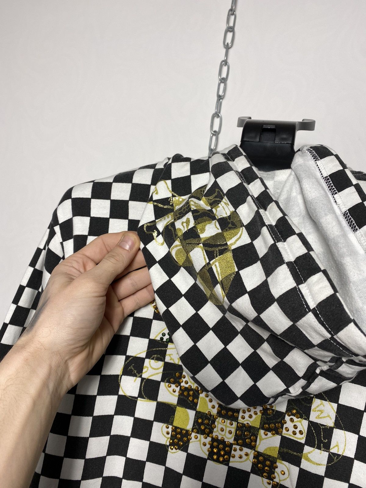 Christian Audigier × Ed Hardy × Vintage Vintage Ed Hardy zip checked hoodie y2k style size S Size US S / EU 44-46 / 1 - 5 Thumbnail