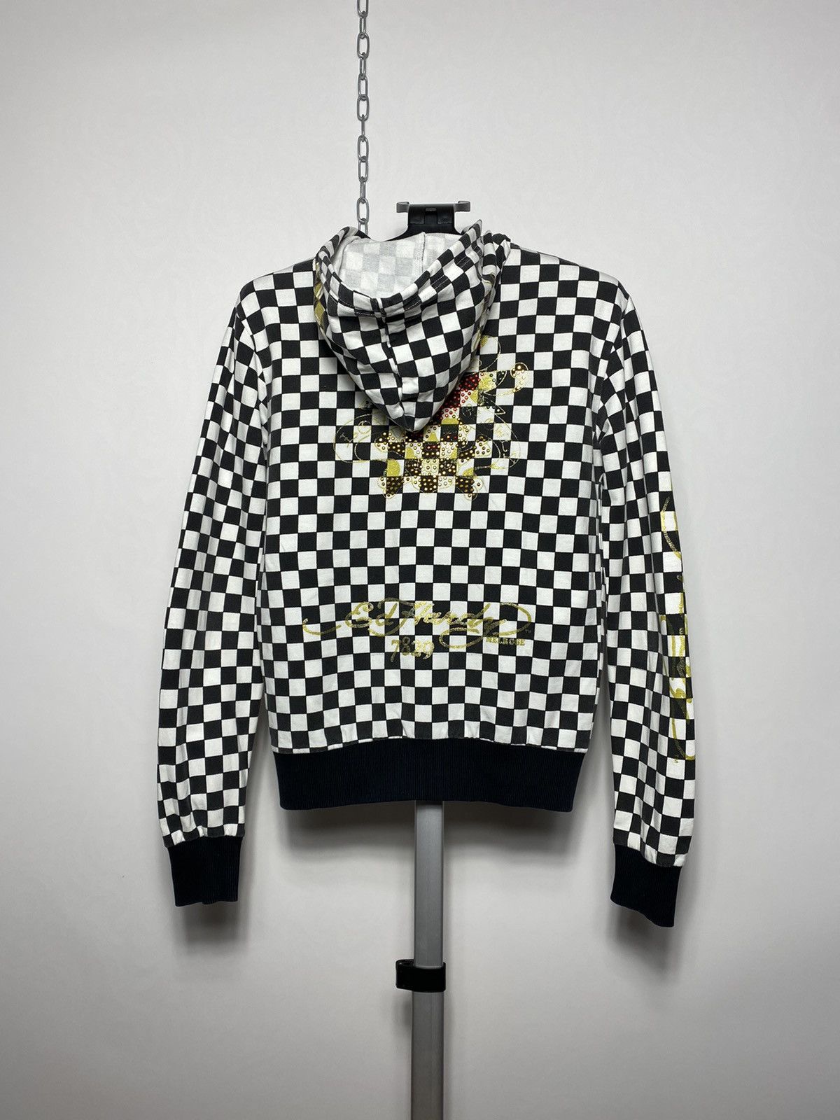 Christian Audigier × Ed Hardy × Vintage Vintage Ed Hardy zip checked hoodie y2k style size S Size US S / EU 44-46 / 1 - 1 Thumbnail