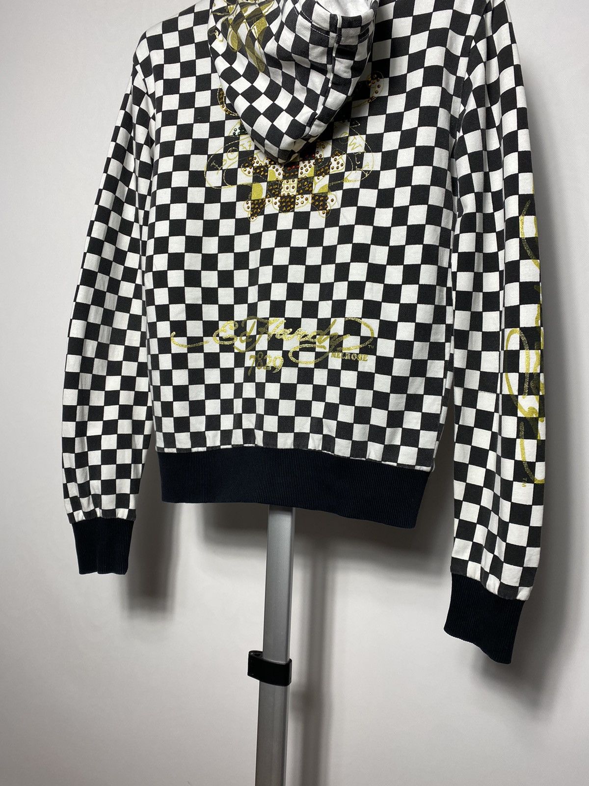 Christian Audigier × Ed Hardy × Vintage Vintage Ed Hardy zip checked hoodie y2k style size S Size US S / EU 44-46 / 1 - 7 Thumbnail
