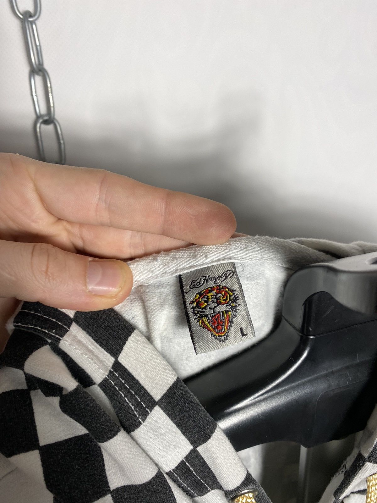 Christian Audigier × Ed Hardy × Vintage Vintage Ed Hardy zip checked hoodie y2k style size S Size US S / EU 44-46 / 1 - 12 Thumbnail