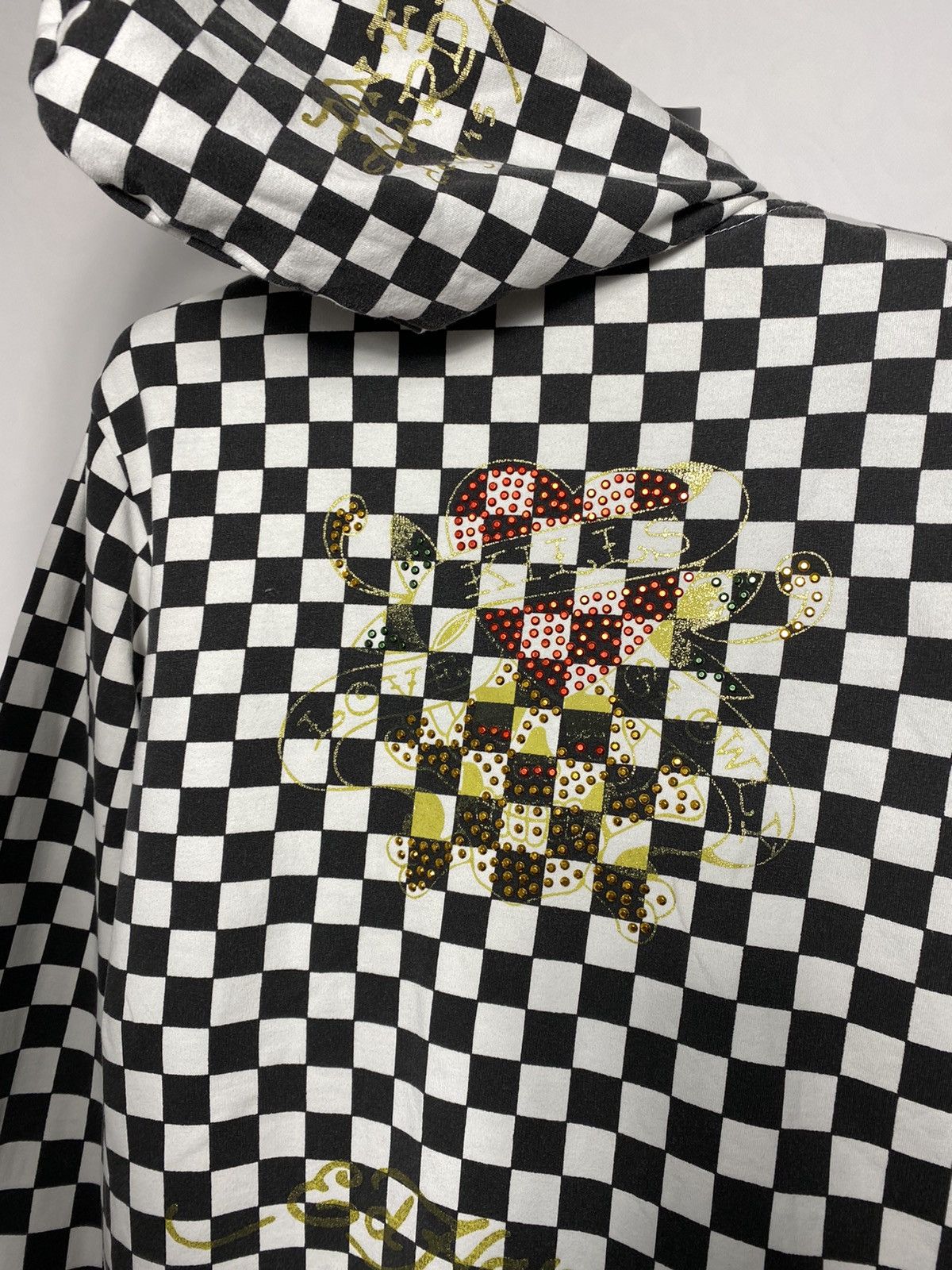 Christian Audigier × Ed Hardy × Vintage Vintage Ed Hardy zip checked hoodie y2k style size S Size US S / EU 44-46 / 1 - 4 Thumbnail