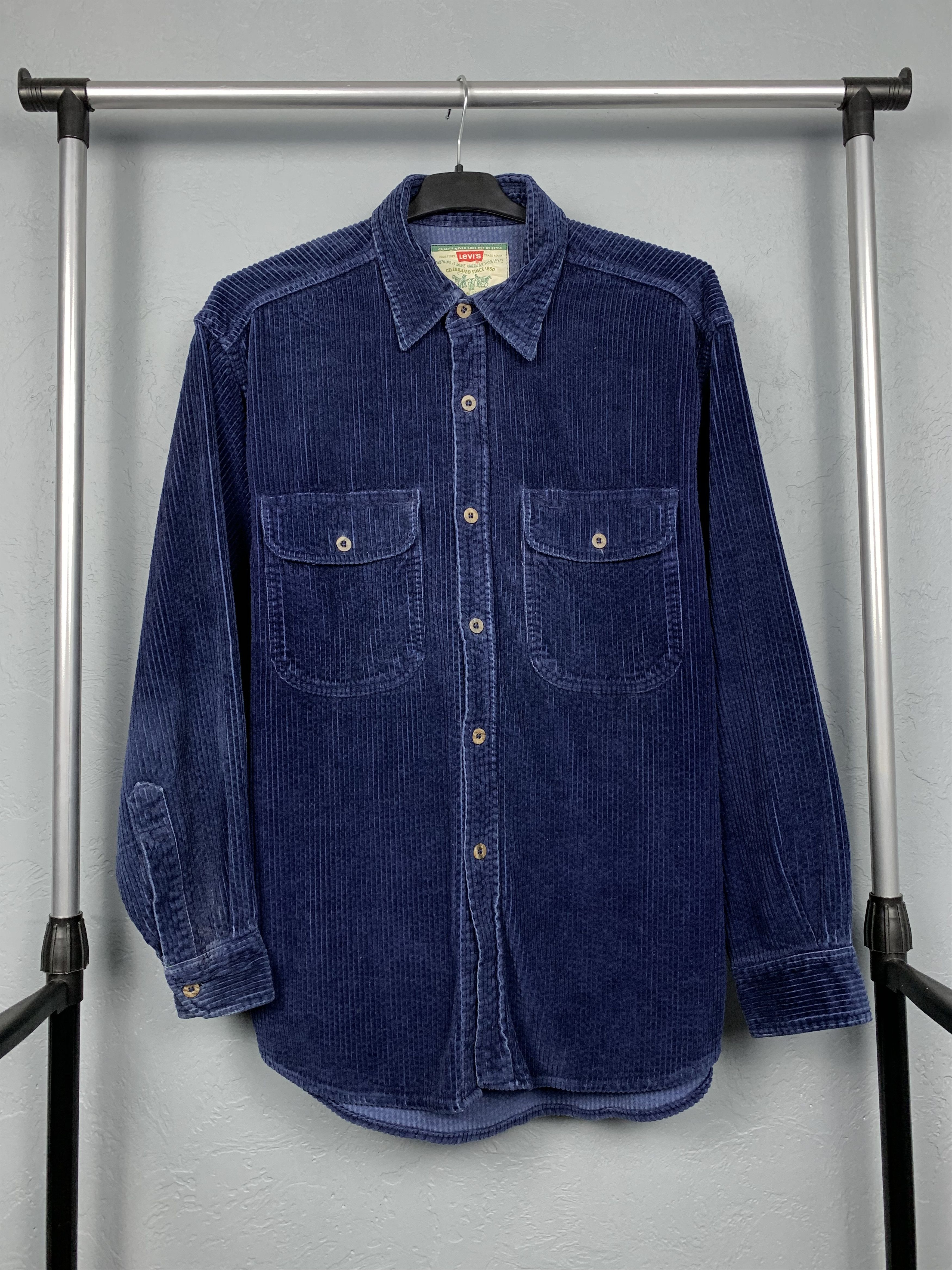 Levi's Levi's 90s Vintage Mens Corduroy Shirt Size US S / EU 44-46 / 1 - 1 Thumbnail