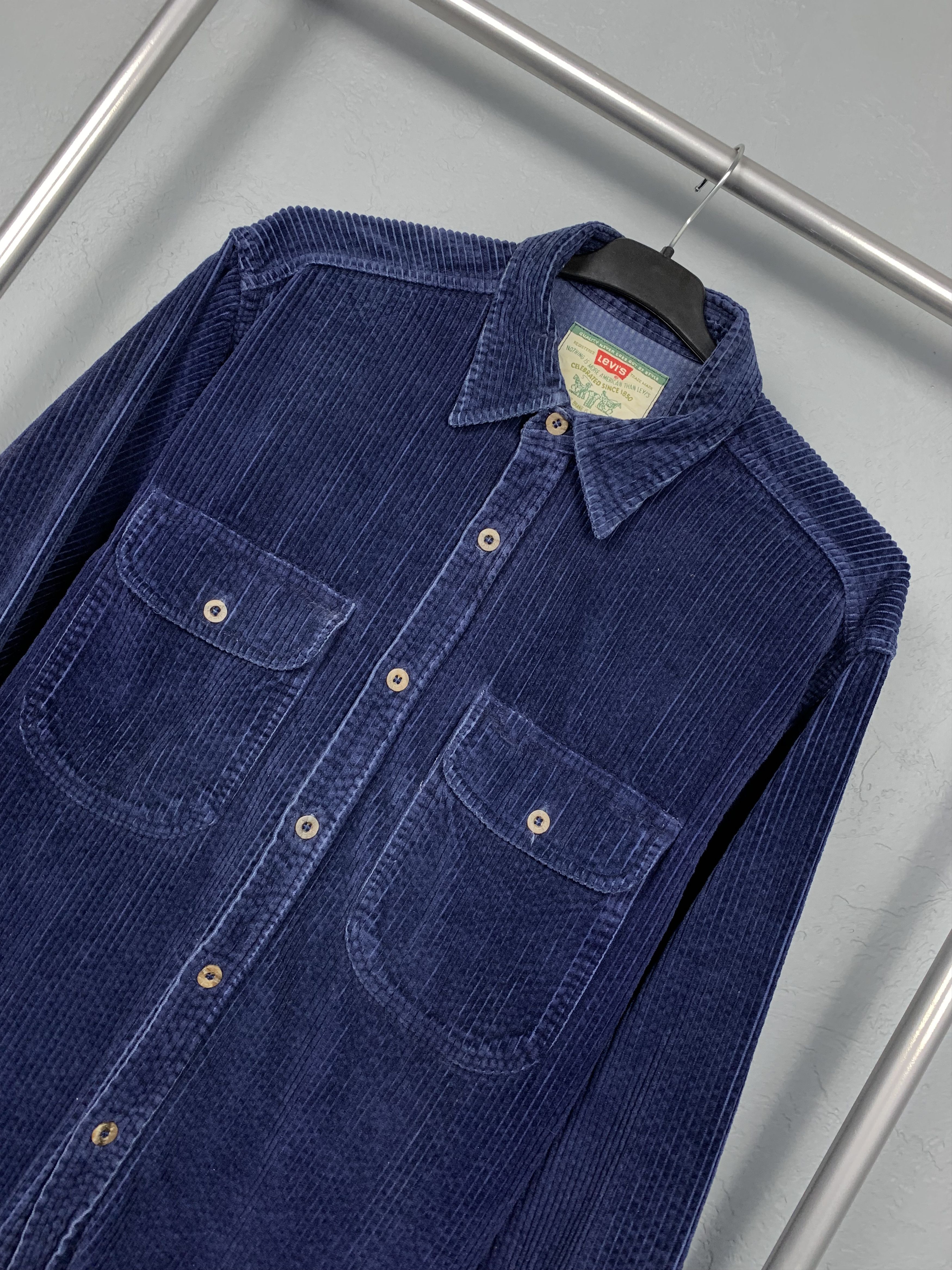 Levi's Levi's 90s Vintage Mens Corduroy Shirt Size US S / EU 44-46 / 1 - 2 Thumbnail