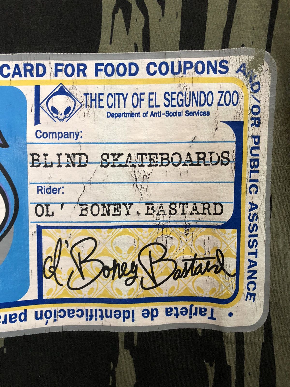 Hook-Ups × Powell Peralta Vintage Blind Skateboards OL BONEY BASTARD T Shirt Size US M / EU 48-50 / 2 - 5 Thumbnail