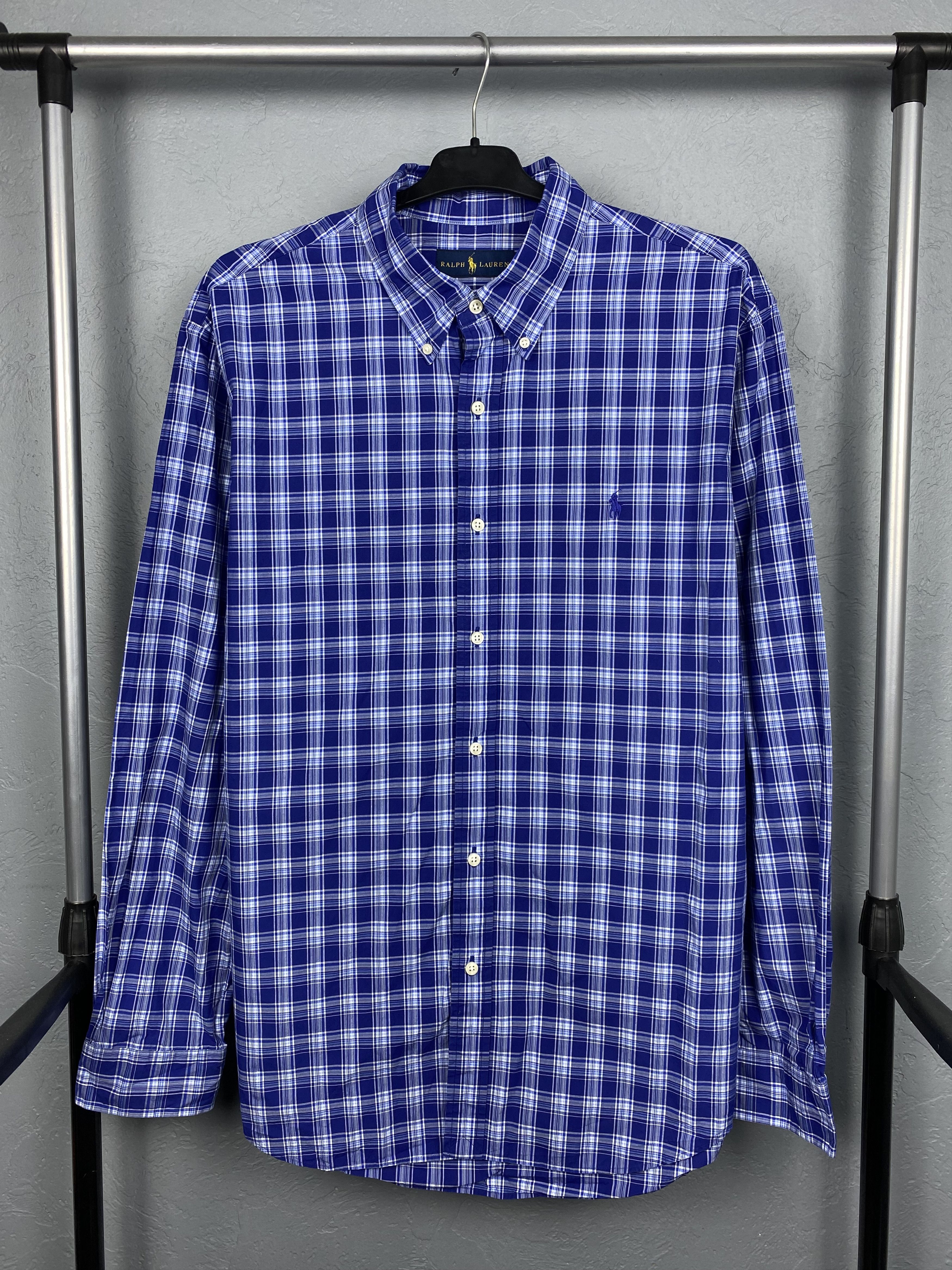 Polo Ralph Lauren × Ralph Lauren × Vintage Polo Ralph Lauren Vintage Mens Plaid Long Sleeve Shirt Size US XL / EU 56 / 4 - 1 Thumbnail