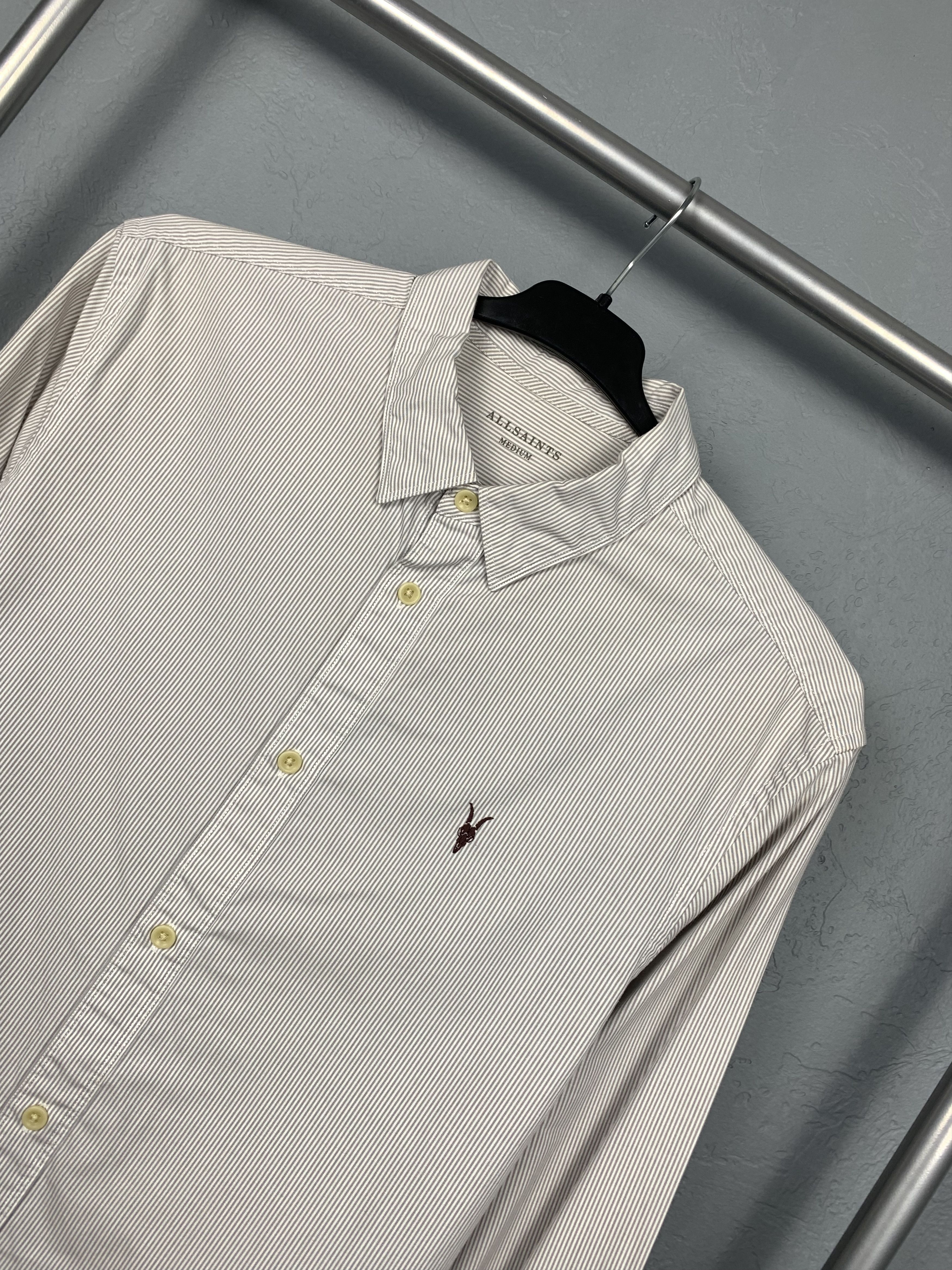 Allsaints Allsaints Vintage Mens Striped Long Sleeve Shirt Size US M / EU 48-50 / 2 - 2 Thumbnail