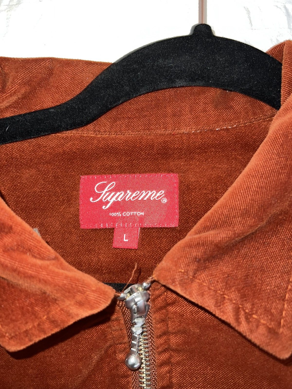 Supreme Supreme velvet zip up shirt | Grailed