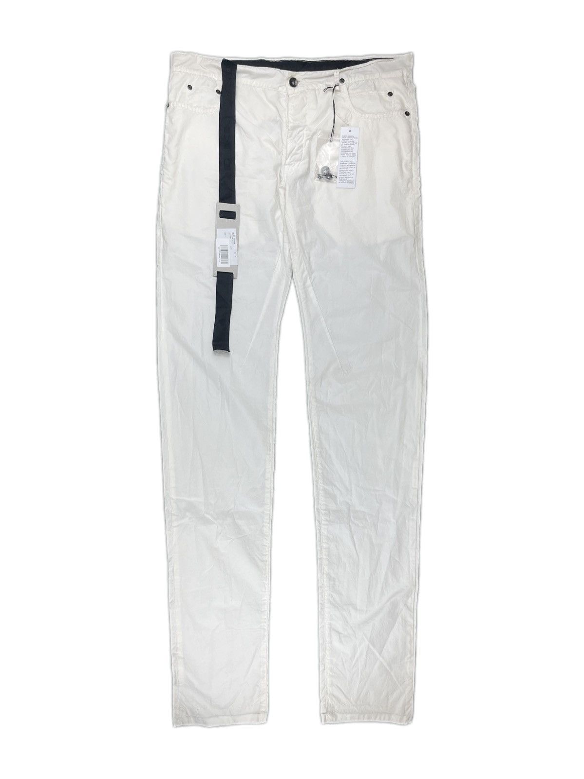 image of Rick Owens Archive Waxed Poplin Detroit Cotton Jeans White, Men's (Size 33)