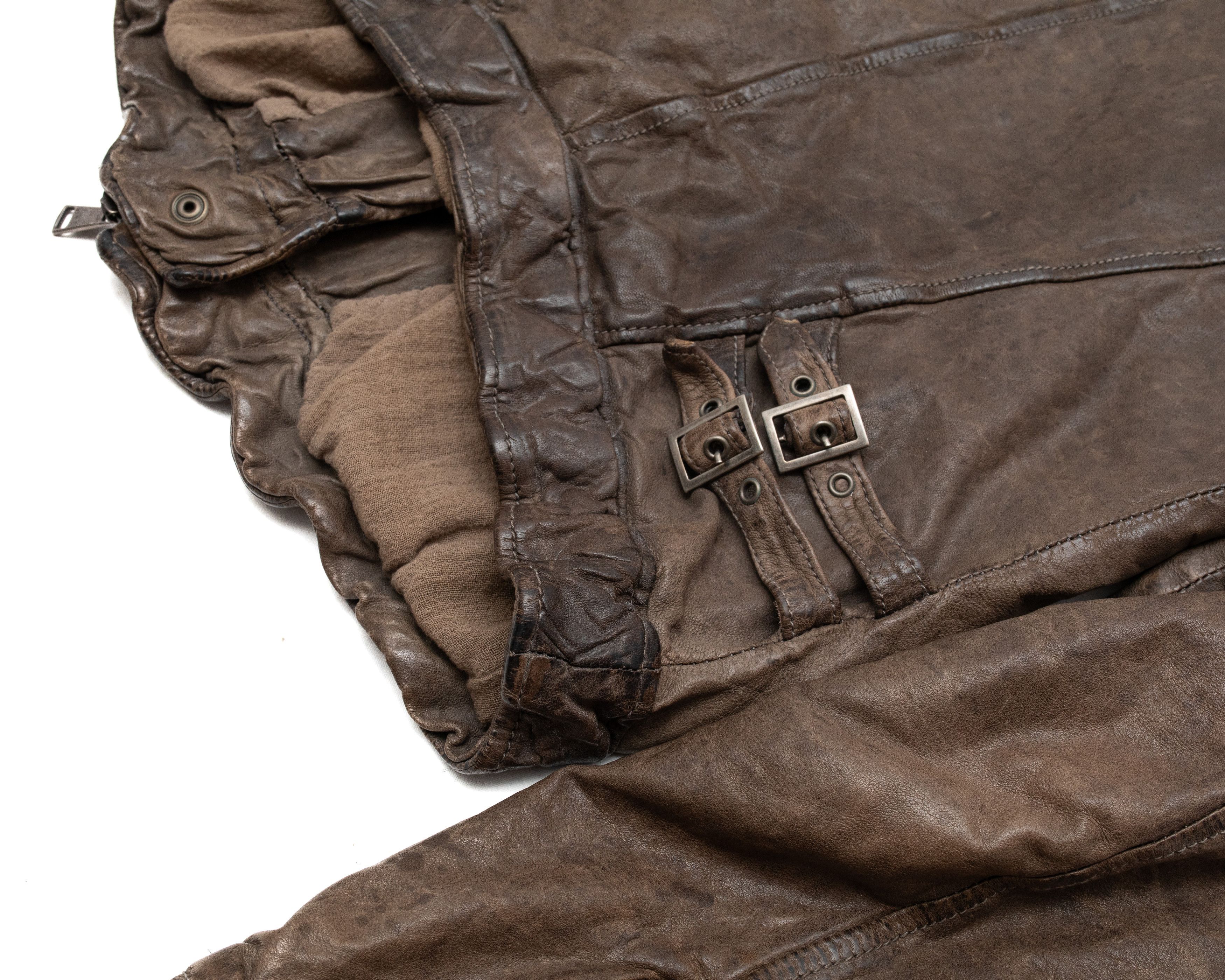 GIORGIO BRATO Leather Asymmetric Moto Biker Jacket