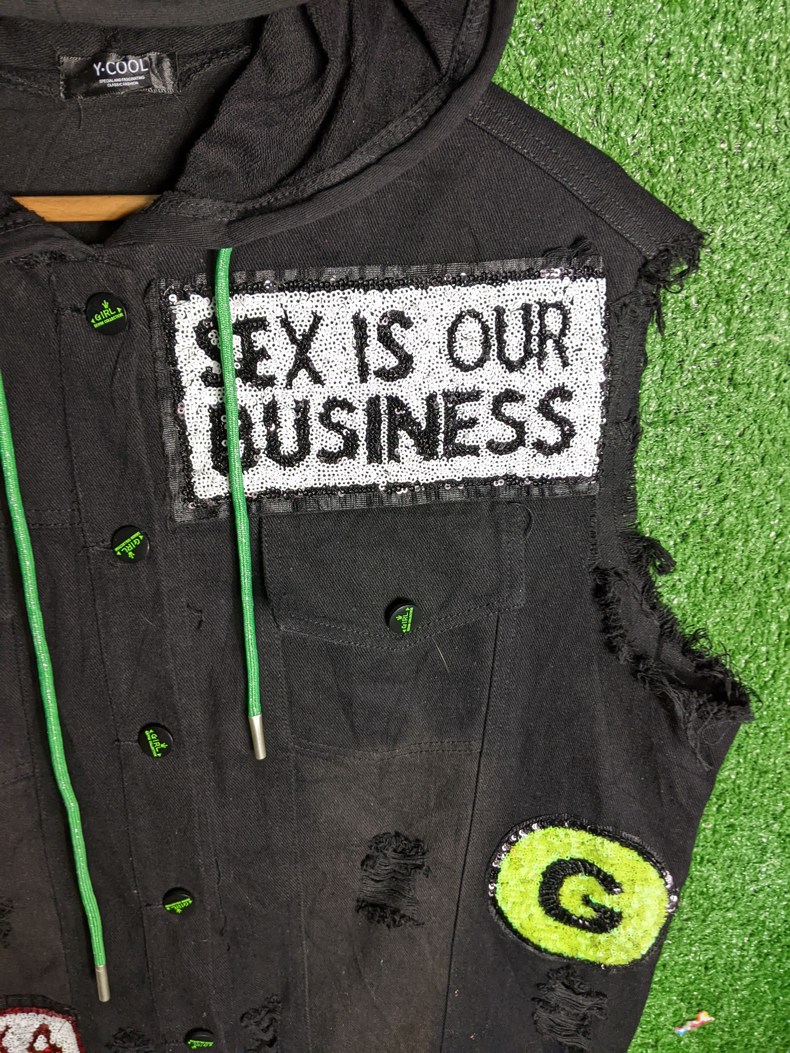 Hysteric Glamour VINTAGE punk SEX OUR BUSSINESE SLEEVLESS JACKET Size L / US 10 / IT 46 - 8 Thumbnail