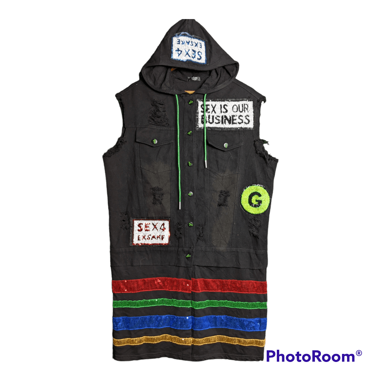 Hysteric Glamour VINTAGE punk SEX OUR BUSSINESE SLEEVLESS JACKET Size L / US 10 / IT 46 - 4 Thumbnail